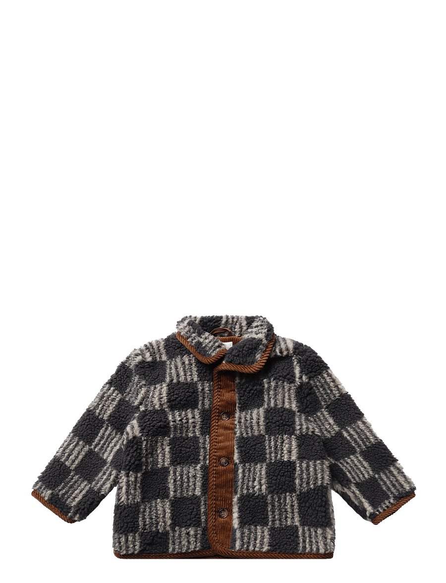 Bobo Choses - Almost Moiré all over sheepskin jacket - fleecejakker - grey - 0