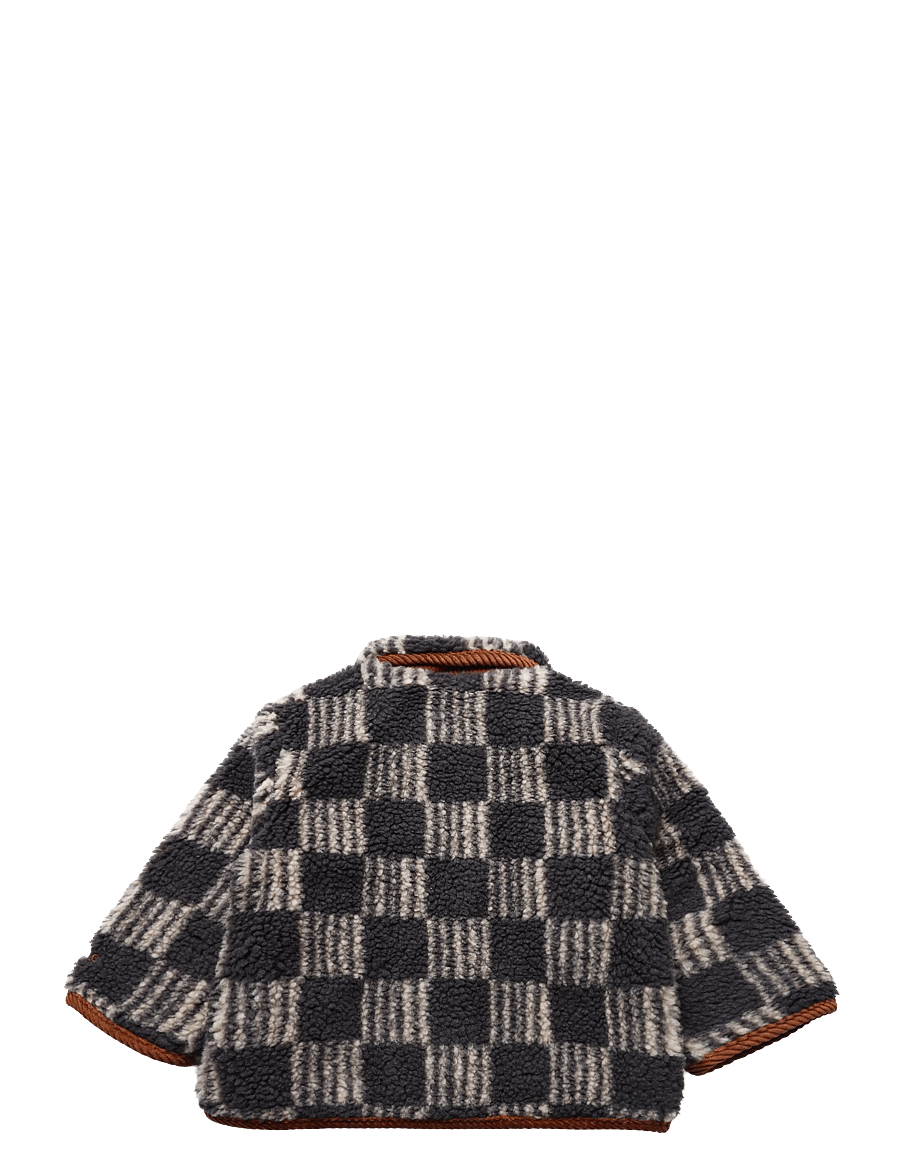 Bobo Choses - Almost Moiré all over sheepskin jacket - fleecejakker - grey - 1