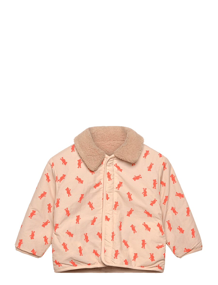 Bobo Choses - Softpaw Monster sheepskin reversible jacket - winterjacke - pink - 0