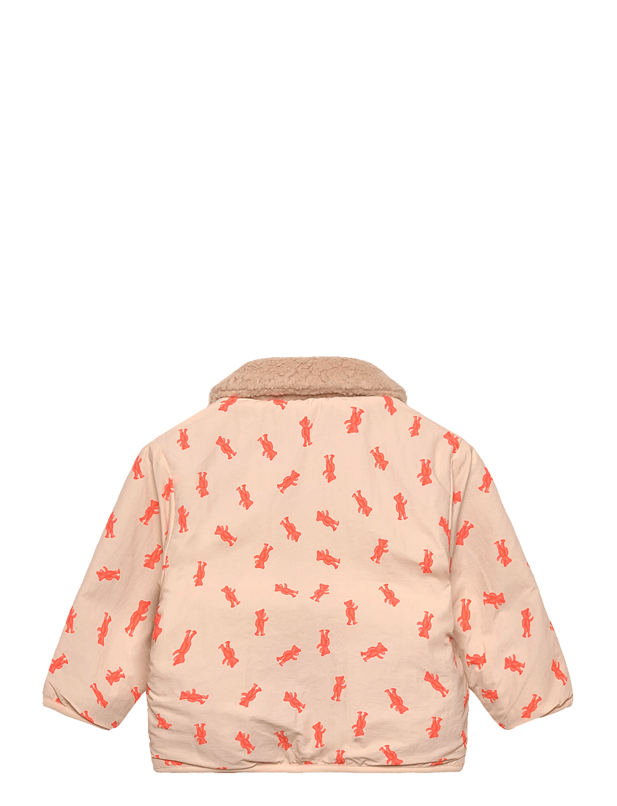 Bobo Choses - Softpaw Monster sheepskin reversible jacket - winterjacke - pink - 1