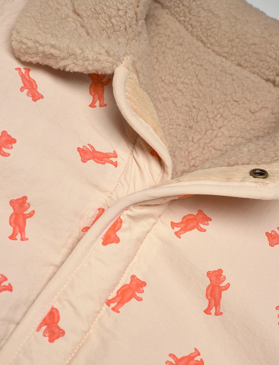 Bobo Choses - Softpaw Monster sheepskin reversible jacket - winterjacke - pink - 2