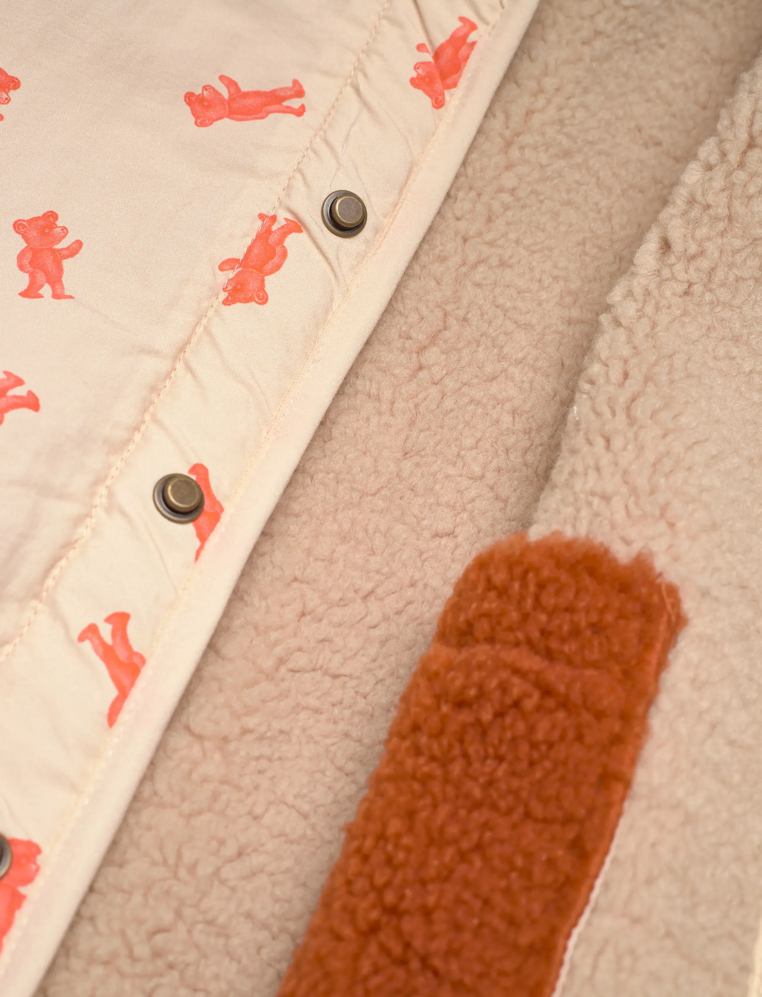 Bobo Choses - Softpaw Monster sheepskin reversible jacket - pink - 4
