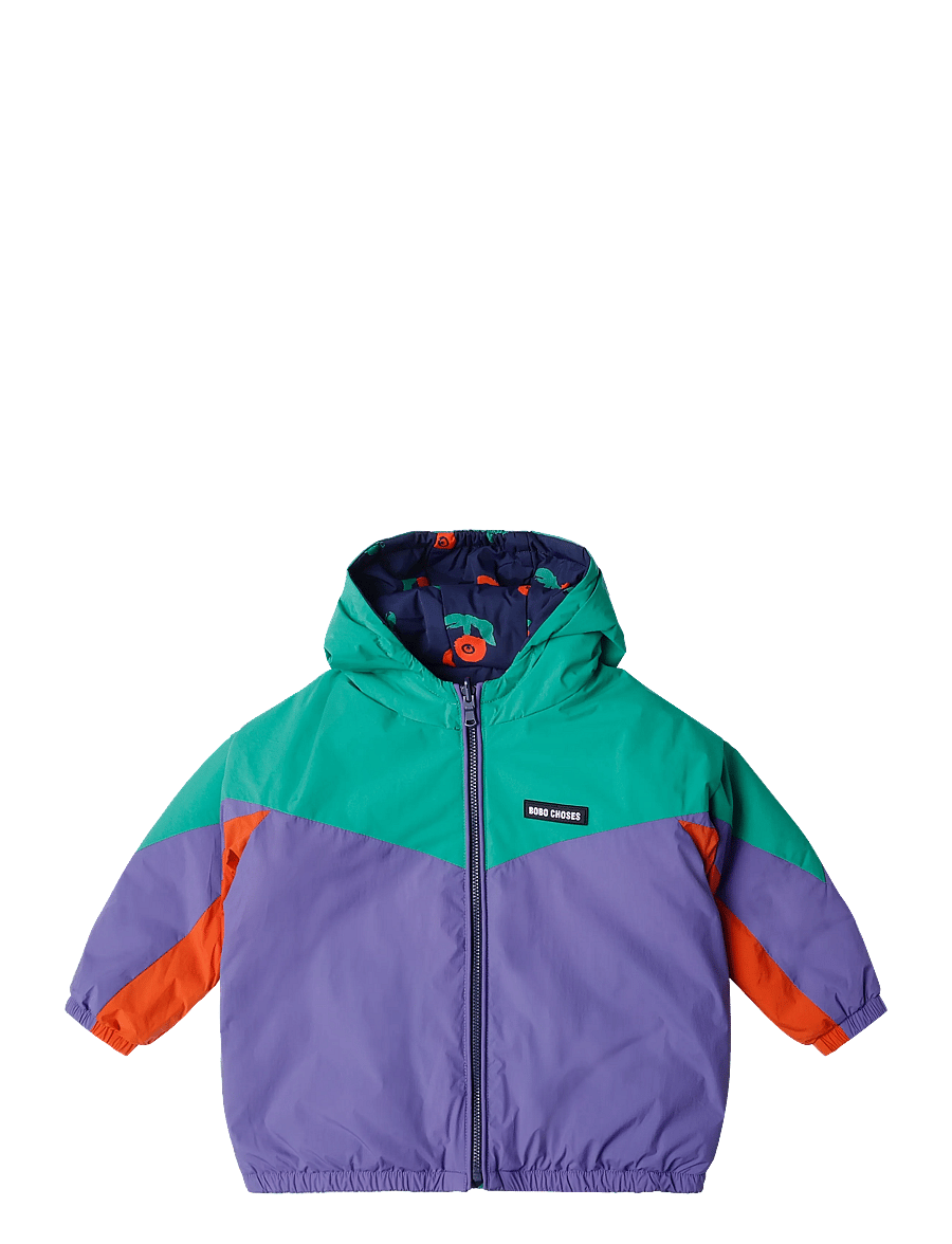 Bobo Choses - Stamp Bloom all over reversible anorak - anoraks - navy - 0