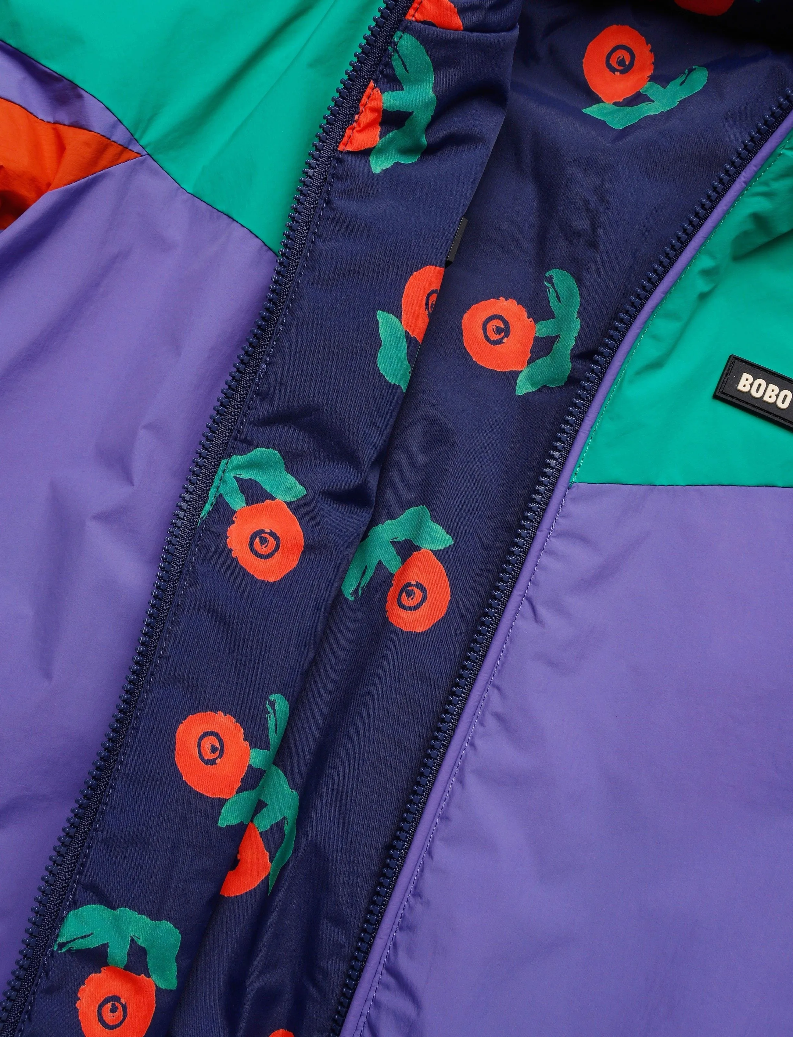 Bobo Choses - Stamp Bloom all over reversible anorak - anoraks - navy - 4
