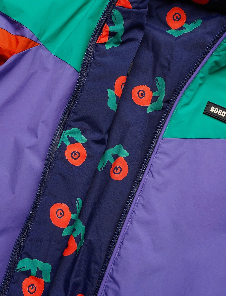 Bobo Choses - Stamp Bloom all over reversible anorak - anoraks - navy - 4