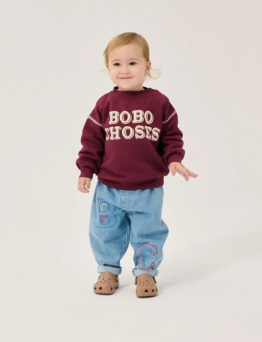 Bobo Choses - Bobo Choses Embossed sweat shirt - sweatshirts - burgundy - 0