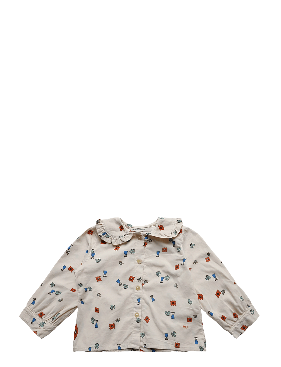 Bobo Choses - Blossom all over woven blouse - langärmlige hemden - white - 0
