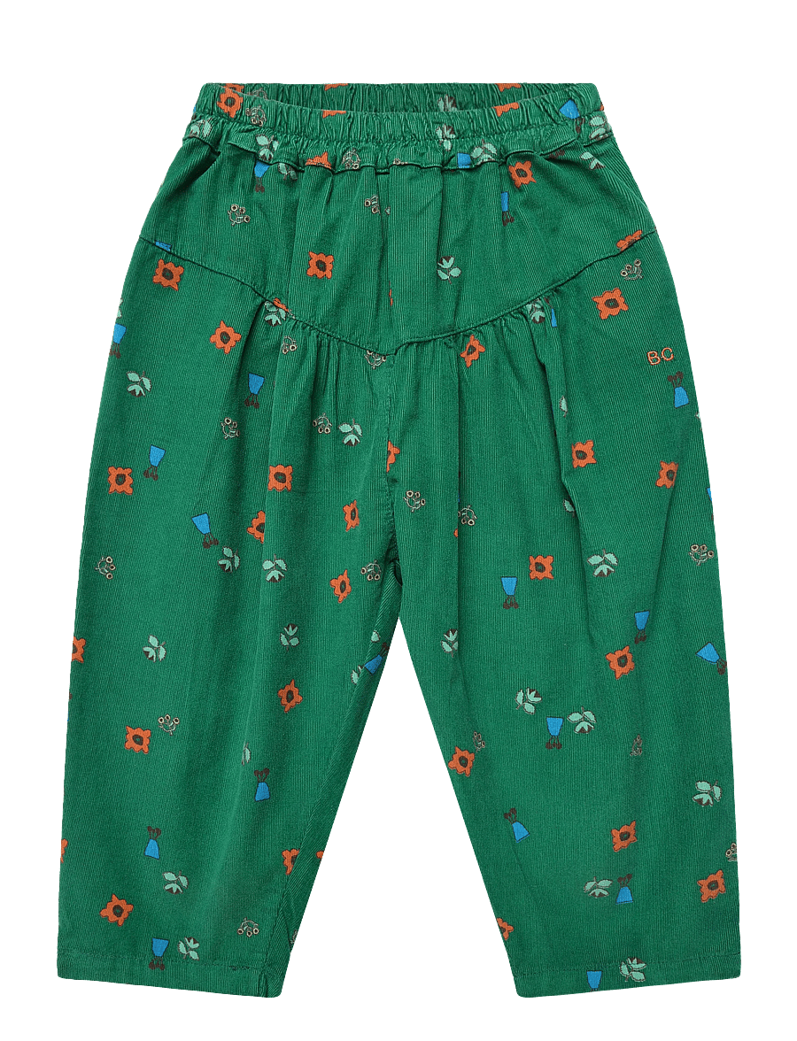 Bobo Choses - Blossom all over corduroy pants - babybyxor - green - 0