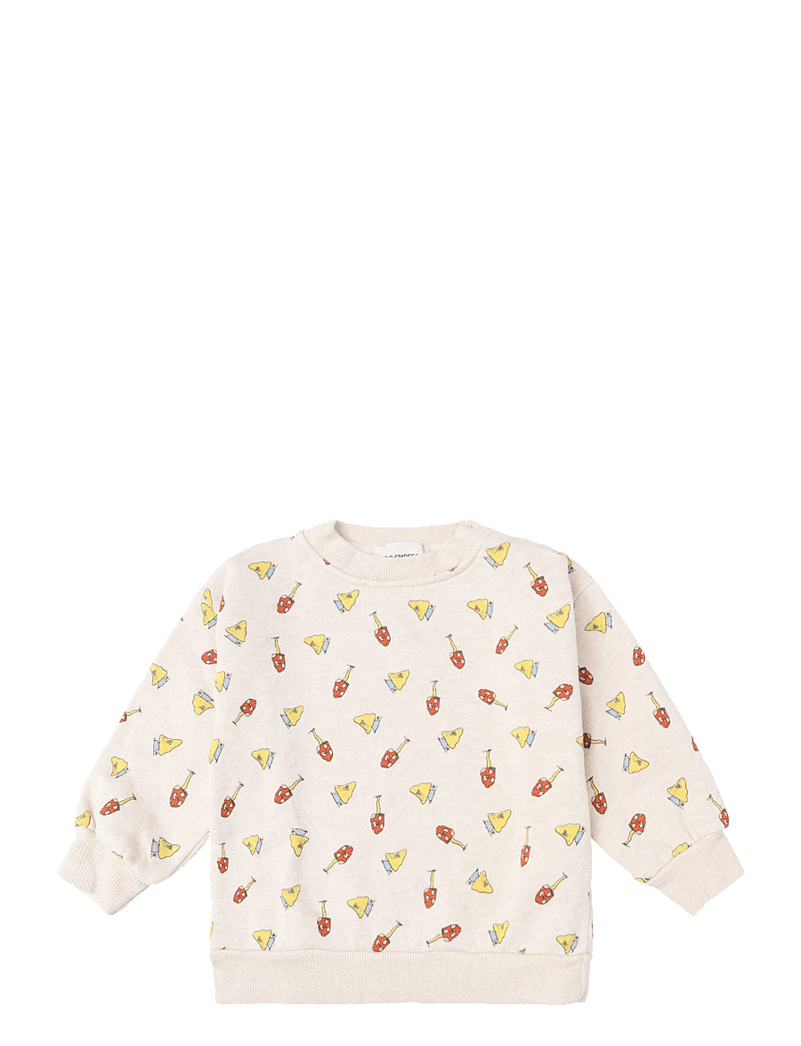 Bobo Choses - Mush Monster Duo all over sweatshirt - sweatshirts - white - 0