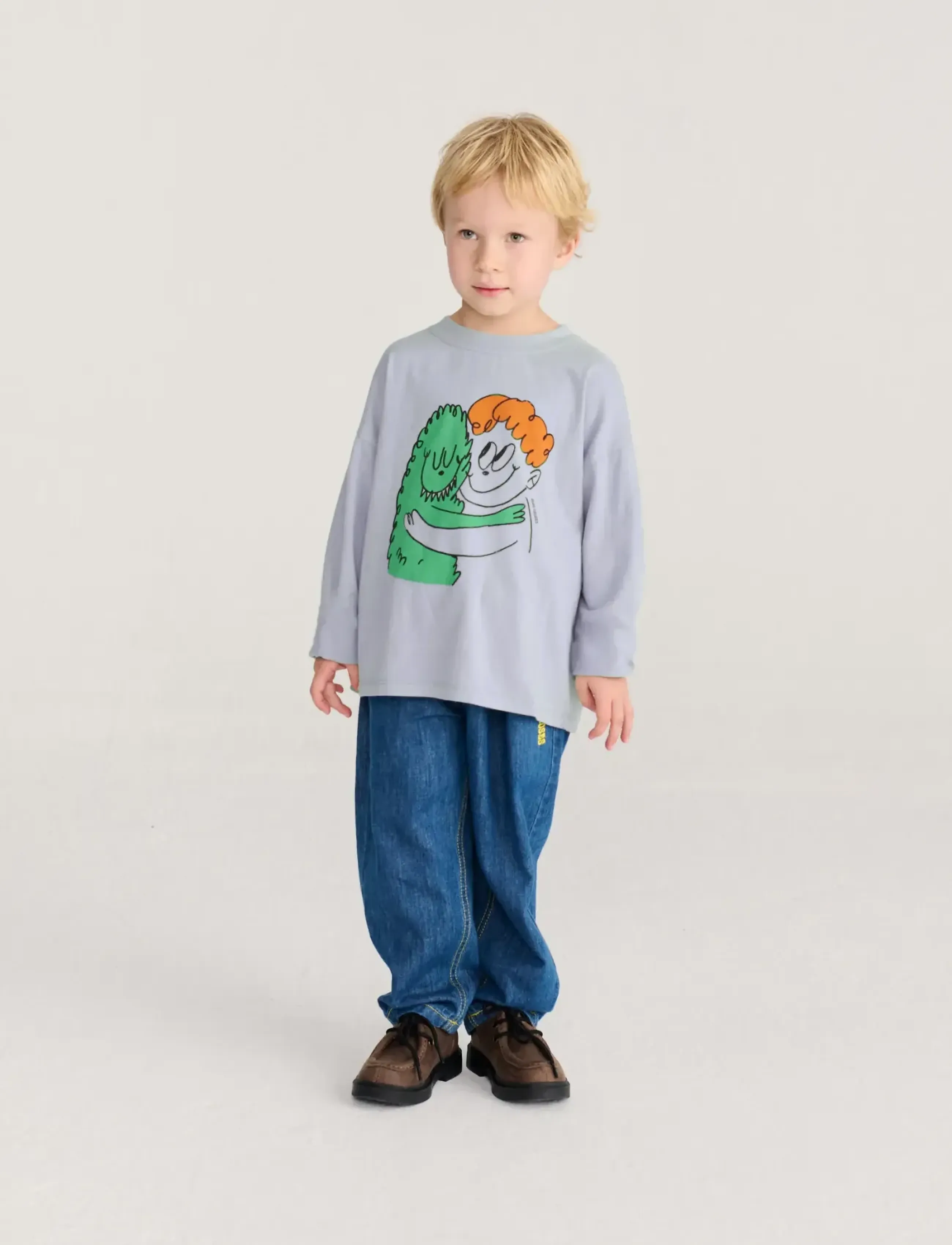 Bobo Choses Hug Hairy Monster T-shirt top - Långärmade t-shirts - BLUE / blue