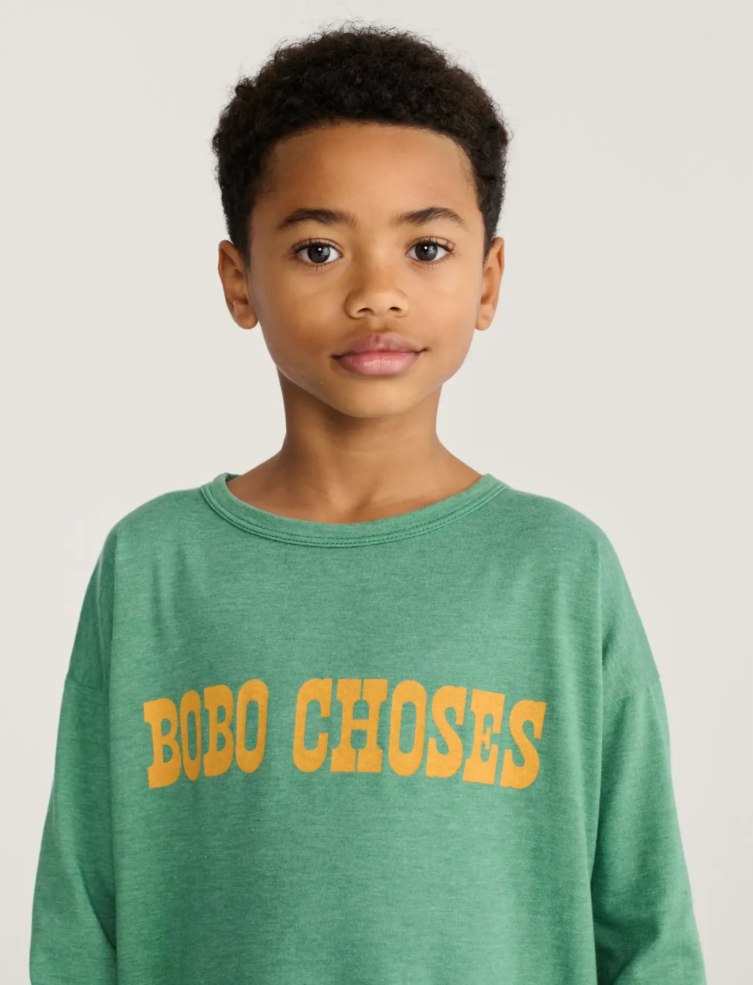 Bobo Choses Pop T-Shirt Top, Børn, Printet Langærmet T-shirt, Grøn, Str: 122