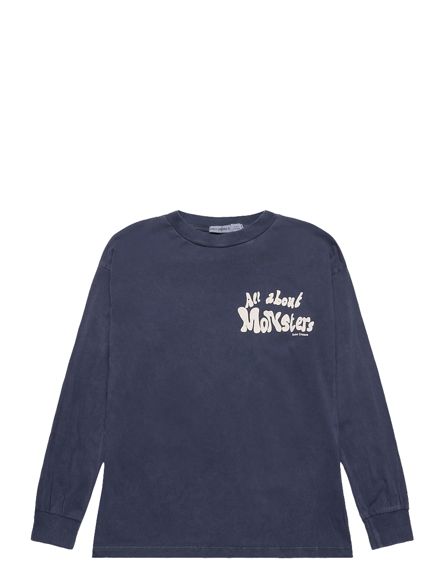 Bobo Choses - All About Monsters T-shirt top - długi rękaw - navy - 0