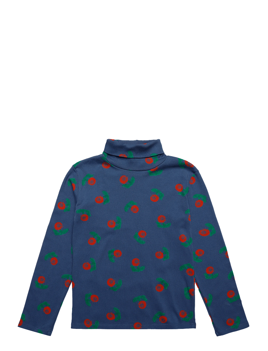 Bobo Choses - Stamp Bloom all over turtle neck T-shirt - pikkade varrukatega t-särgid - navy - 0