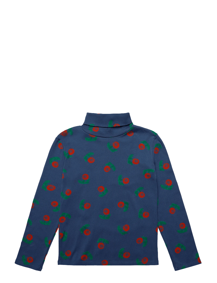 Bobo Choses - Stamp Bloom all over turtle neck T-shirt - pikkade varrukatega t-särgid - navy - 1