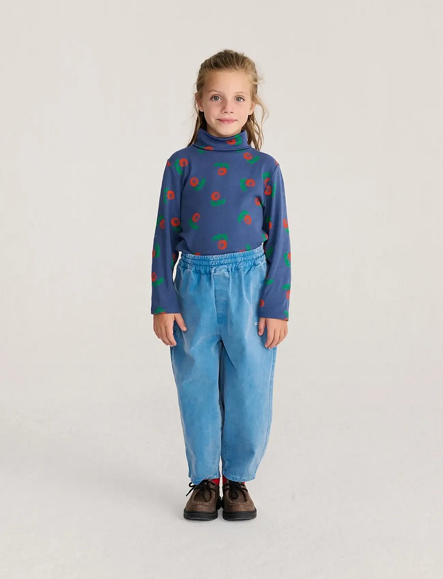 Bobo Choses - Stamp Bloom all over turtle neck T-shirt - langerma bolir - navy - 0