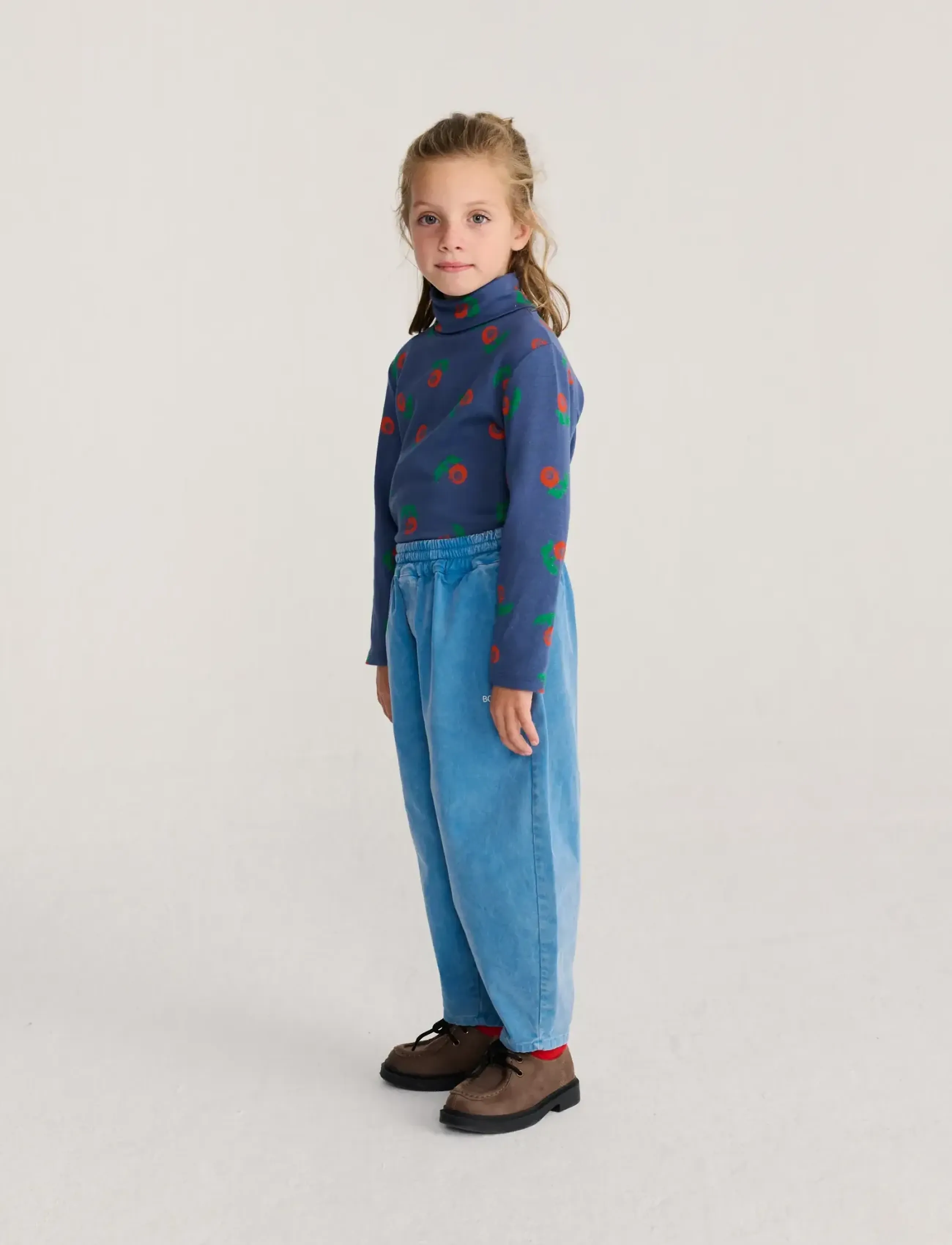 Bobo Choses - Stamp Bloom all over turtle neck T-shirt - langerma bolir - navy - 3
