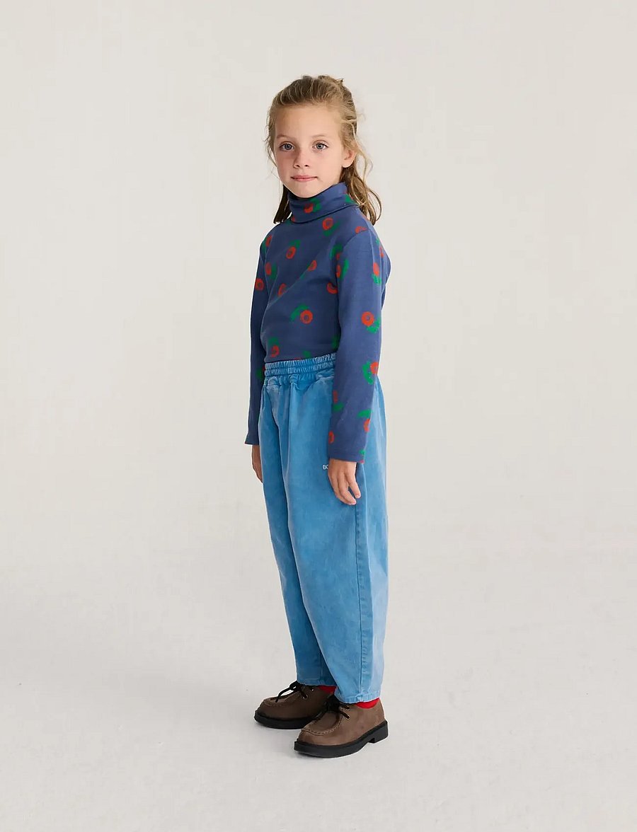 Bobo Choses - Stamp Bloom all over turtle neck T-shirt - langerma bolir - navy - 3