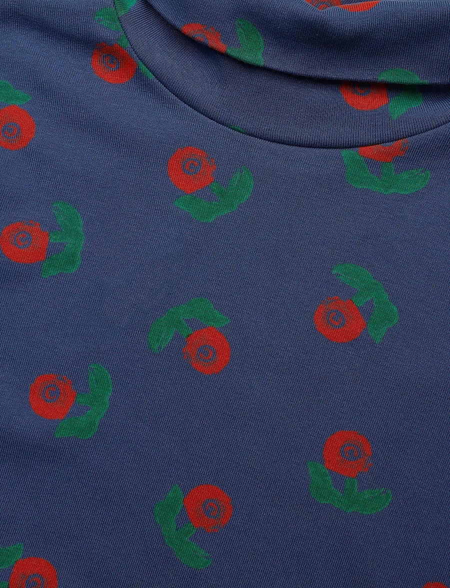 Bobo Choses - Stamp Bloom all over turtle neck T-shirt - pikkade varrukatega t-särgid - navy - 2