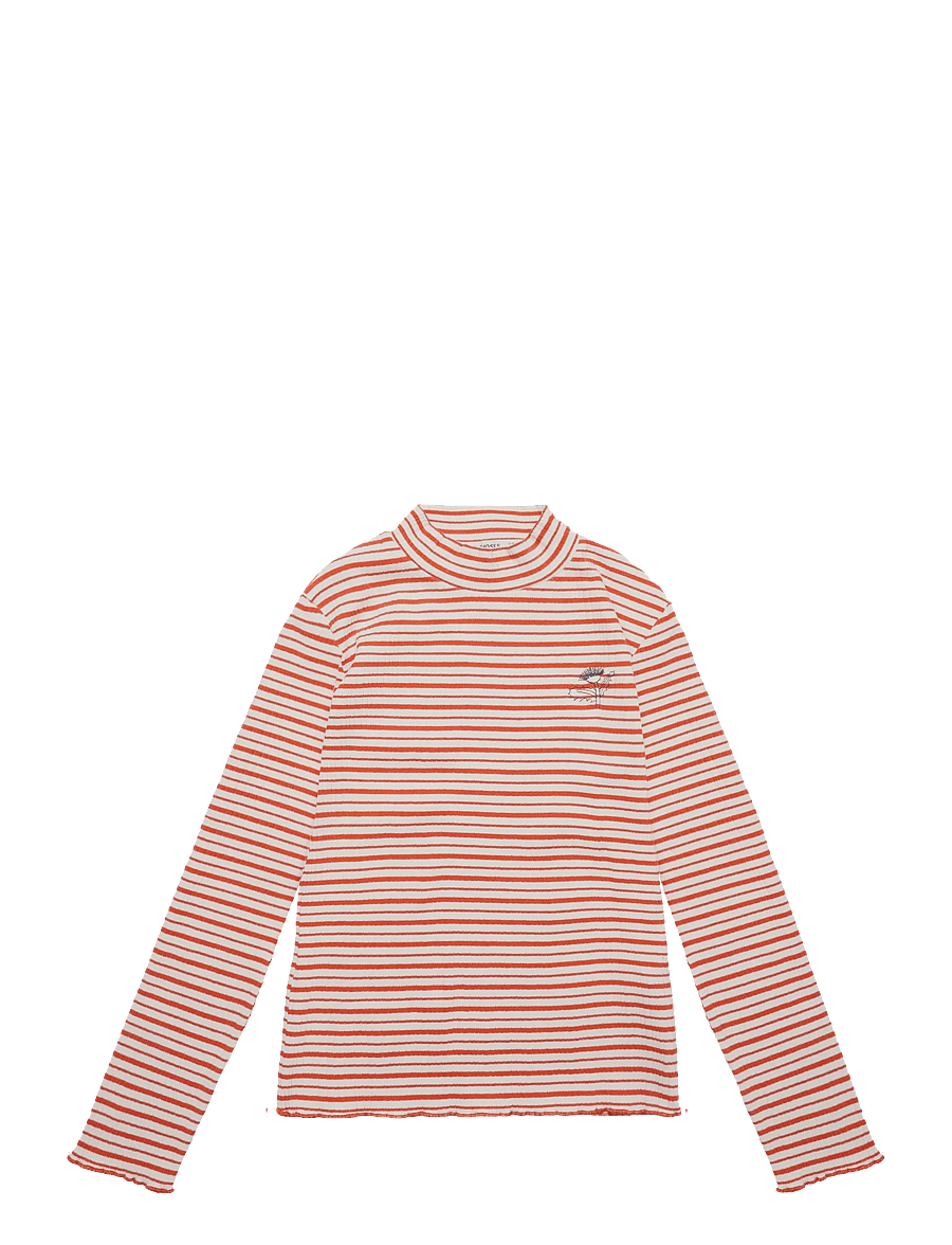 Bobo Choses - Energy Flower Stripes turtle neck T-shirt - langærmede t-shirts - white - 0
