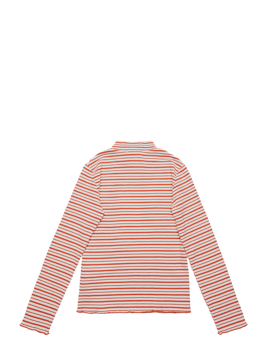 Bobo Choses - Energy Flower Stripes turtle neck T-shirt - langærmede t-shirts - white - 1