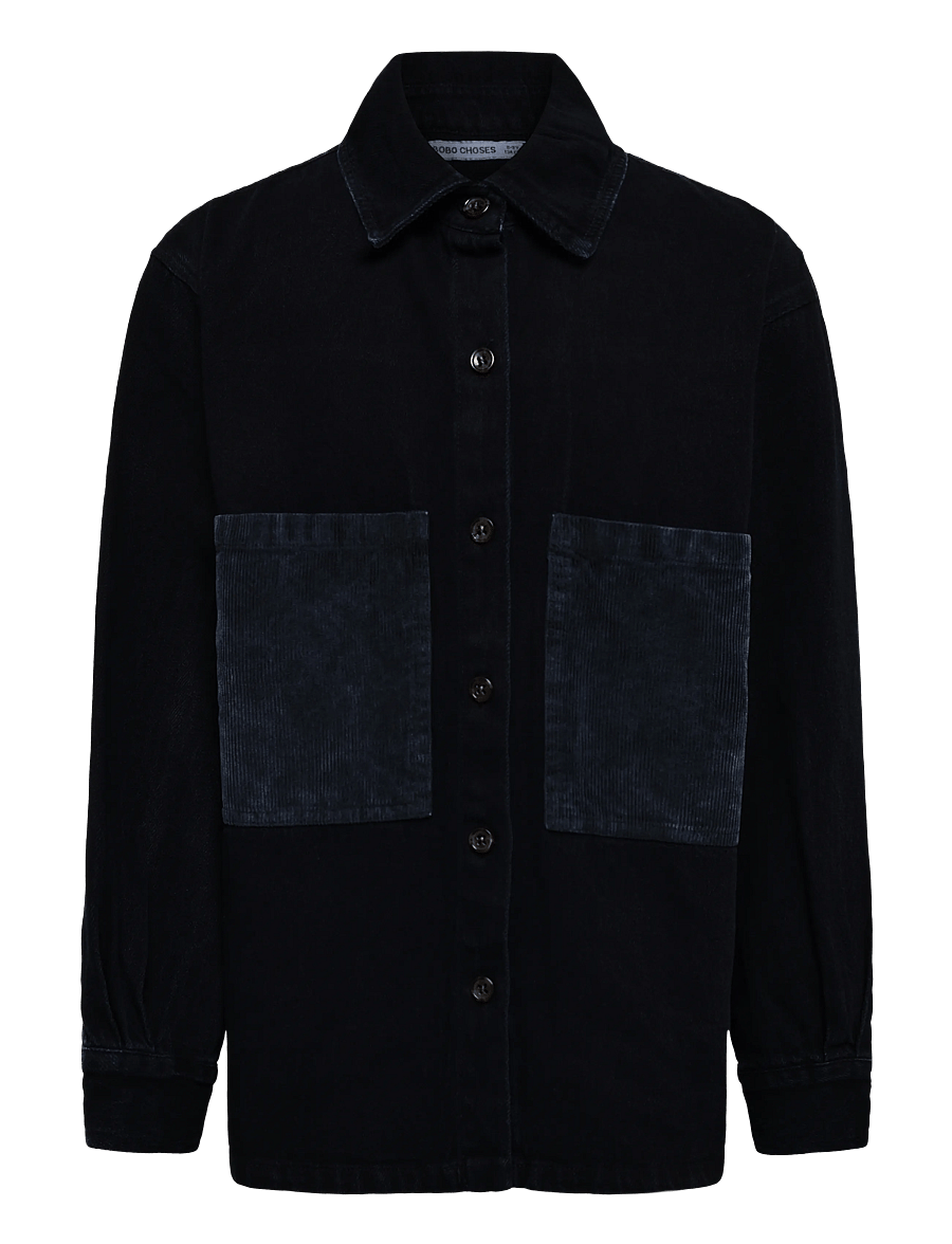 Bobo Choses - Booo Bo Choses Tag denim shirt - pikkade varrukatega särgid - navy - 0