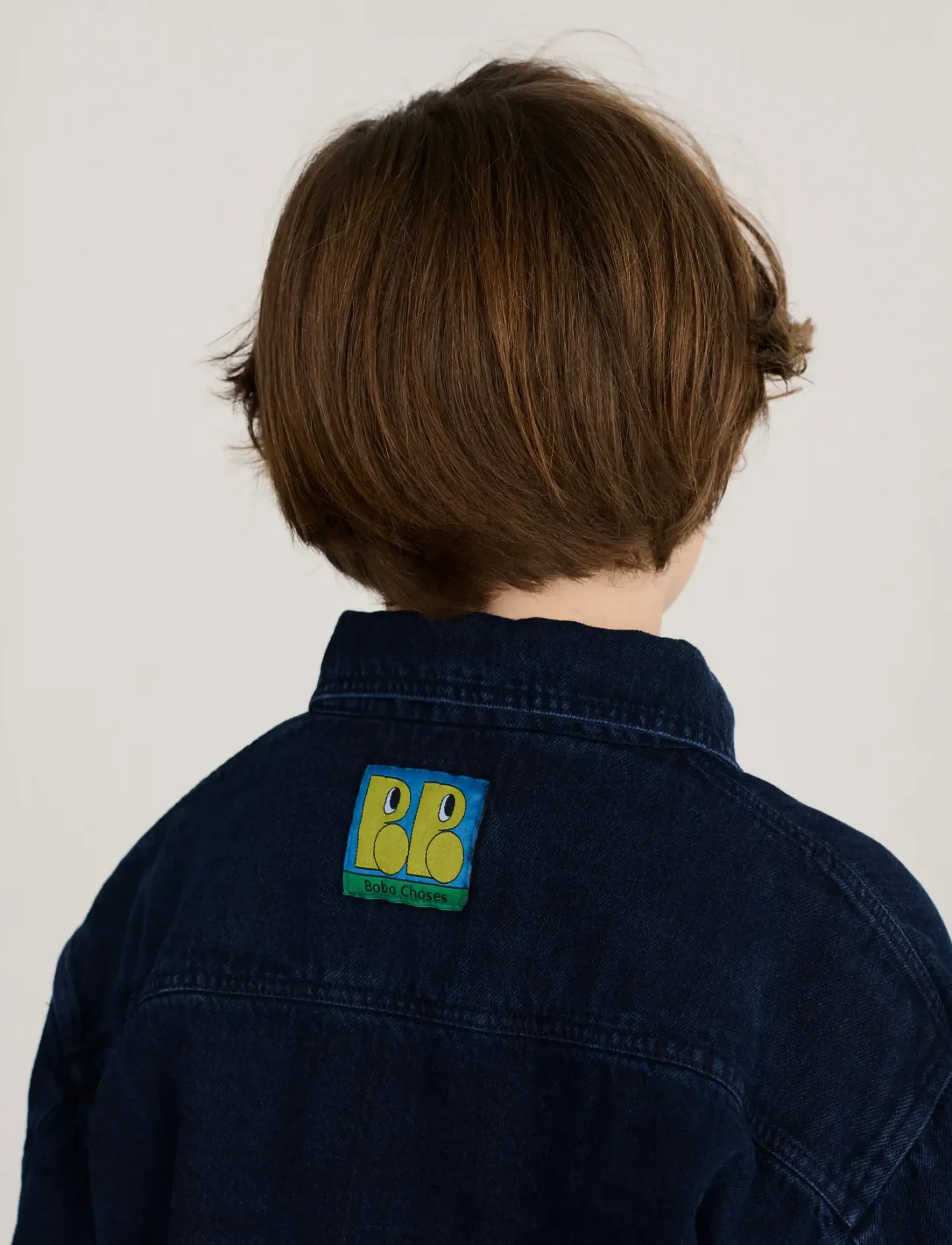 Bobo Choses - Booo Bo Choses Tag denim shirt - long-sleeved shirts - navy - 3