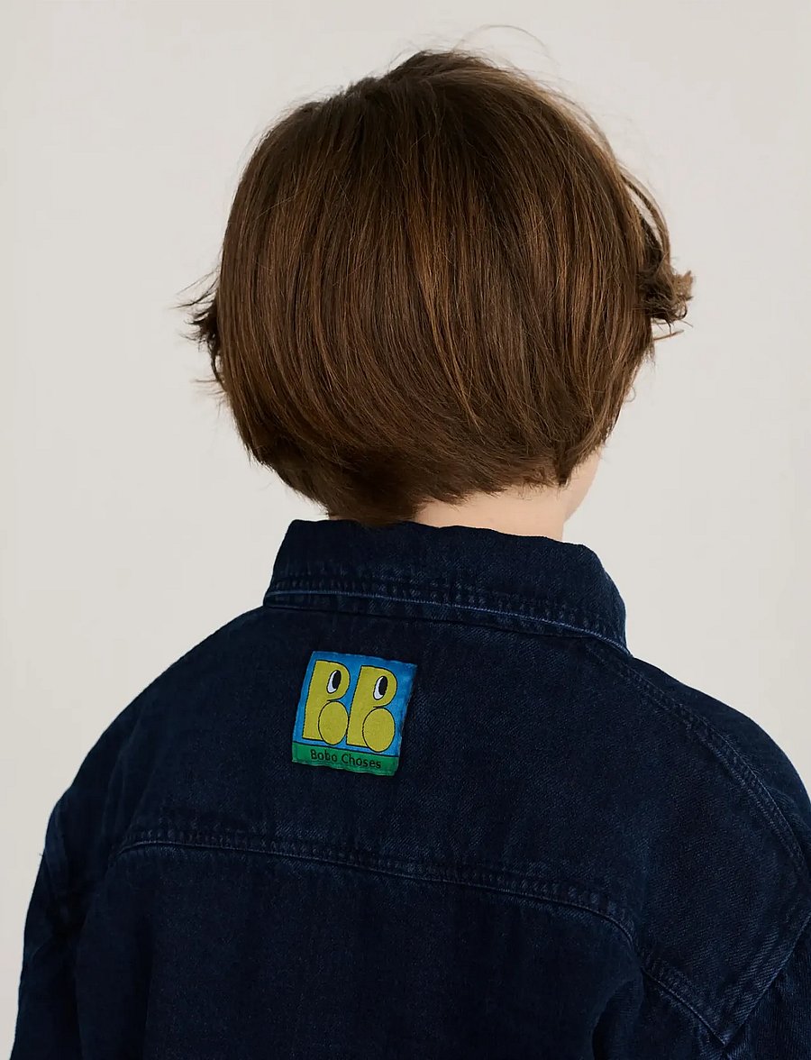 Bobo Choses - Booo Bo Choses Tag denim shirt - langärmlige hemden - navy - 3