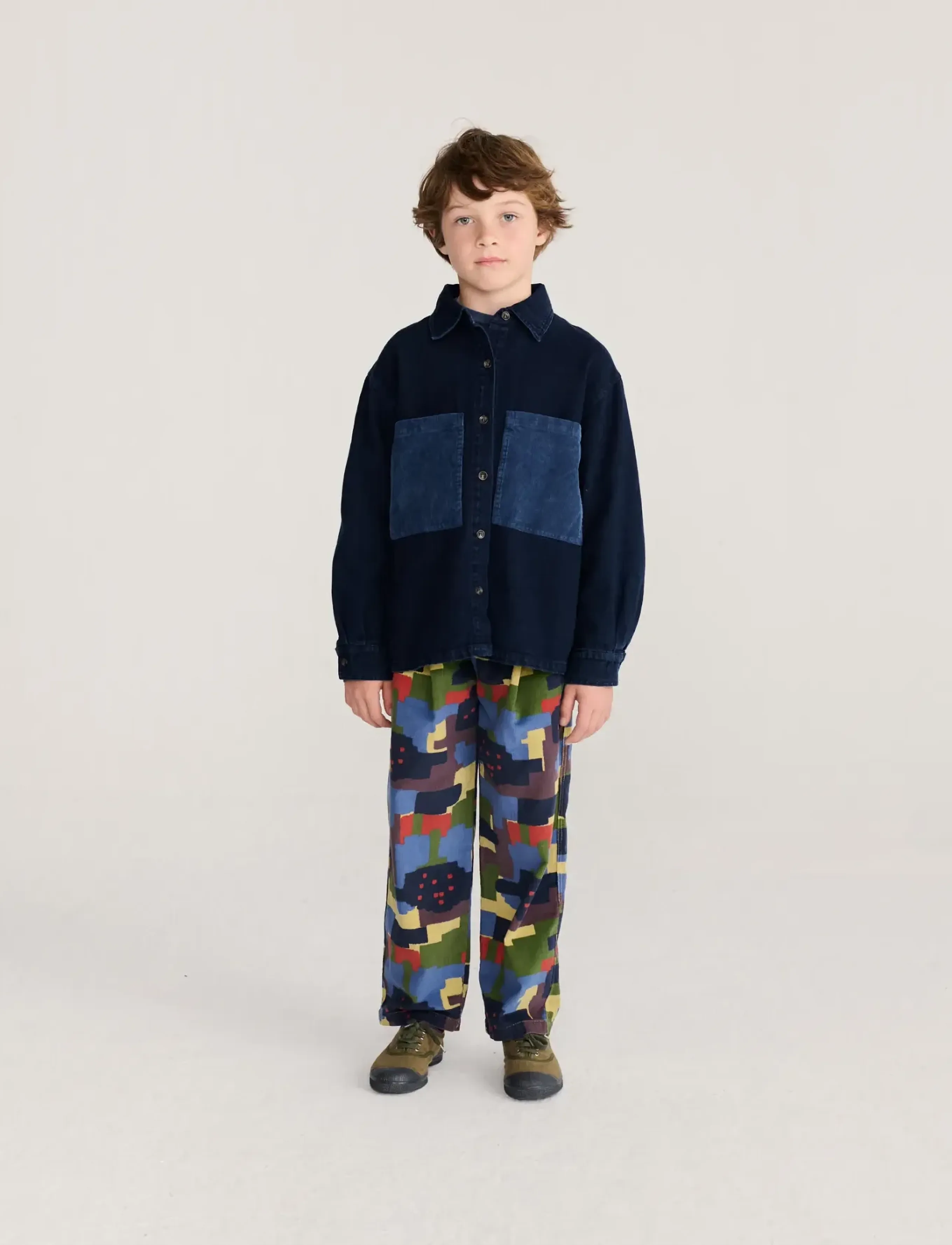 Bobo Choses - Booo Bo Choses Tag denim shirt - long-sleeved shirts - navy - 4