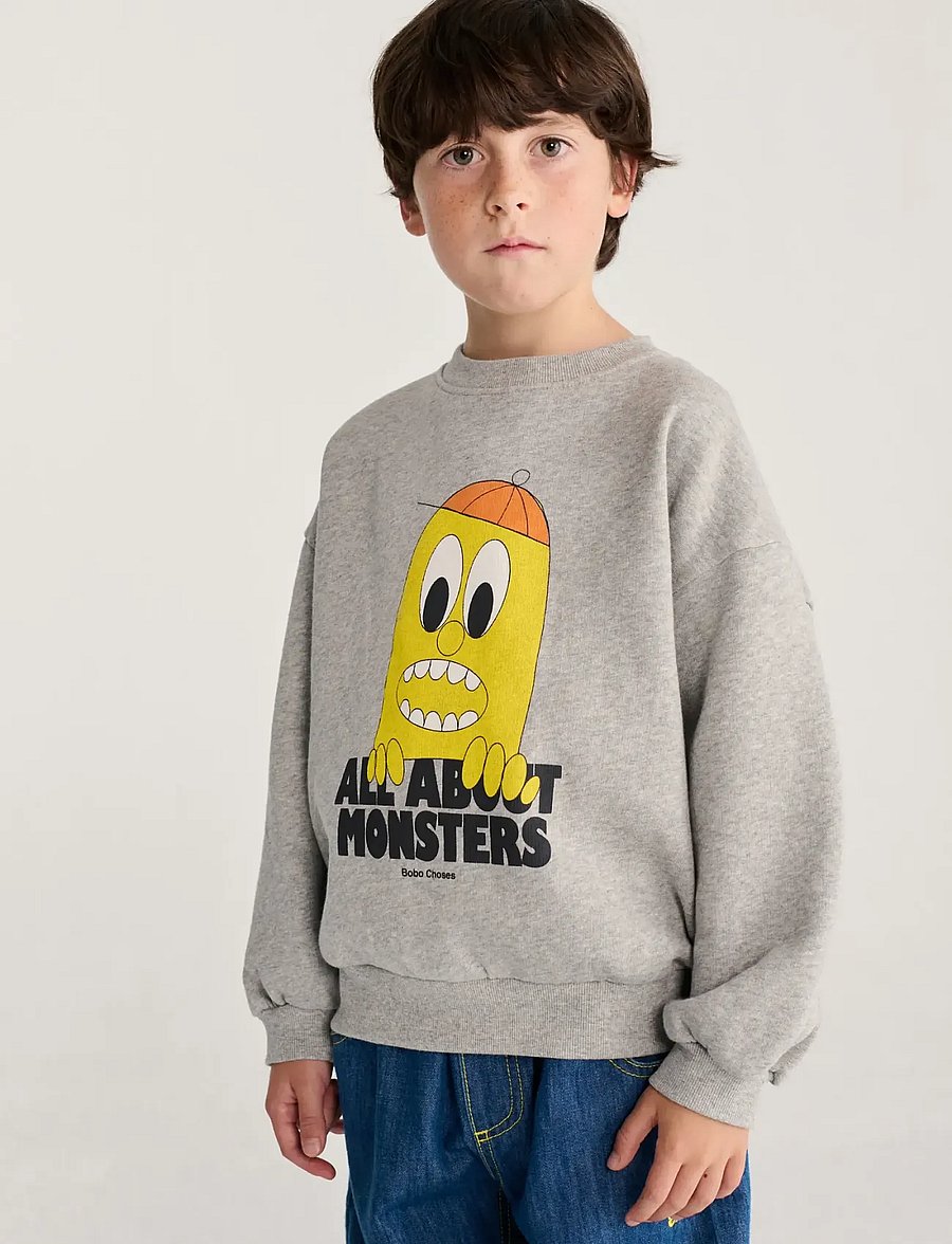 Bobo Choses - Bobo Choses Bigtooth Lemon sweatshirt - sweatshirts - grey - 0