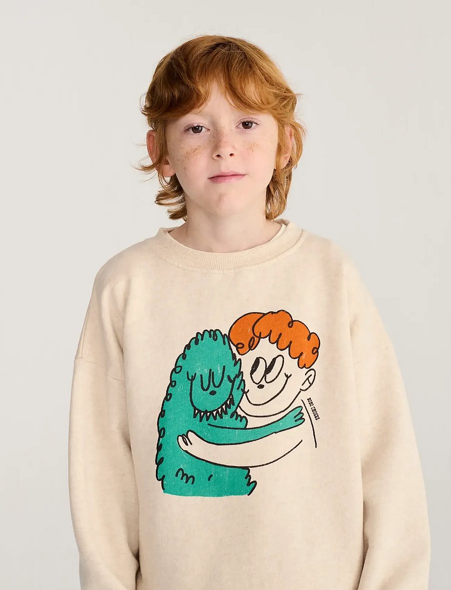 Bobo Choses - Bobo Choses Hug Hairy Monster sweatshirt - sweatshirts - beige - 0