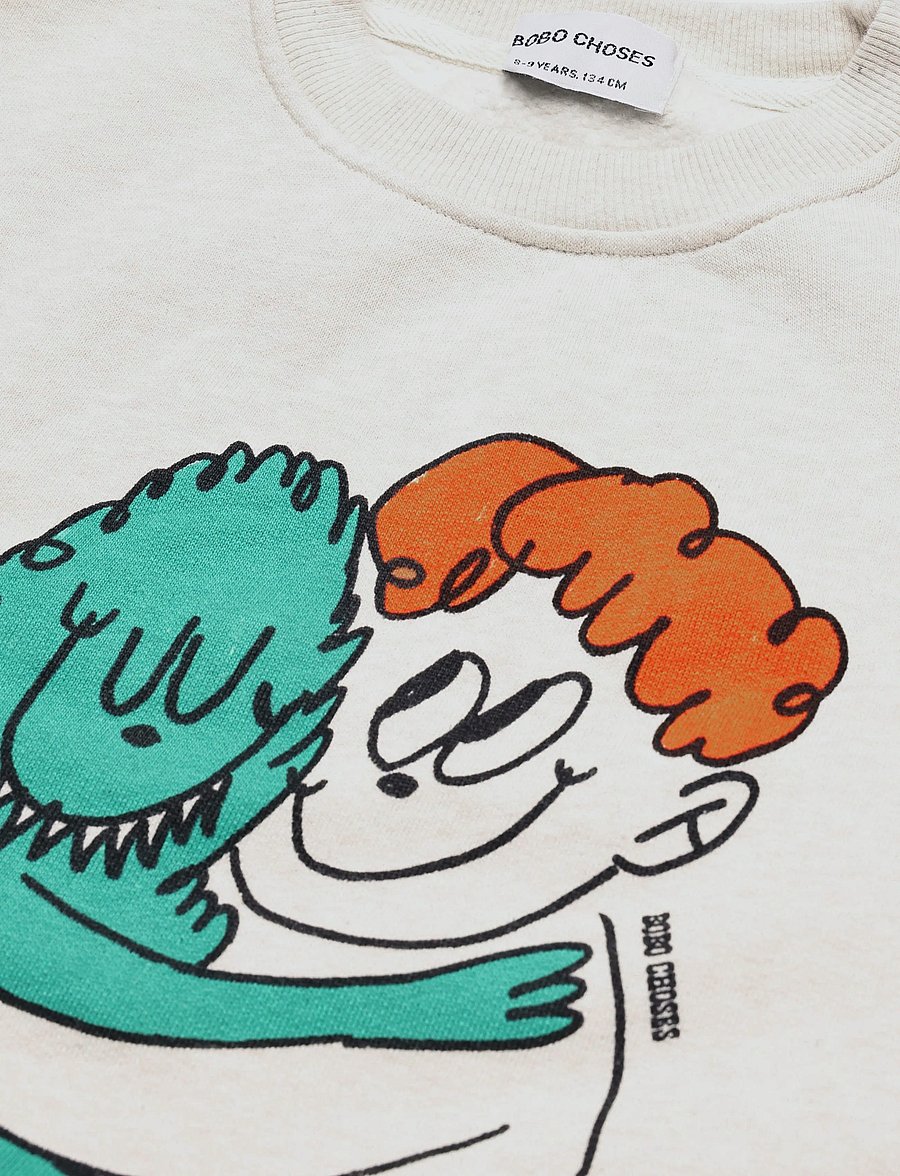 Bobo Choses - Bobo Choses Hug Hairy Monster sweatshirt - sweatshirts - beige - 2