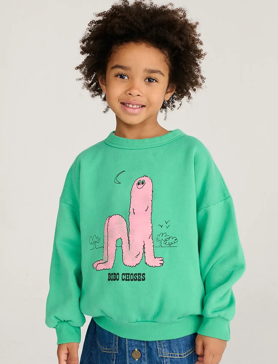 Bobo Choses - Bobo Choses Long Puff sweatshirt - sweatshirts - green - 0