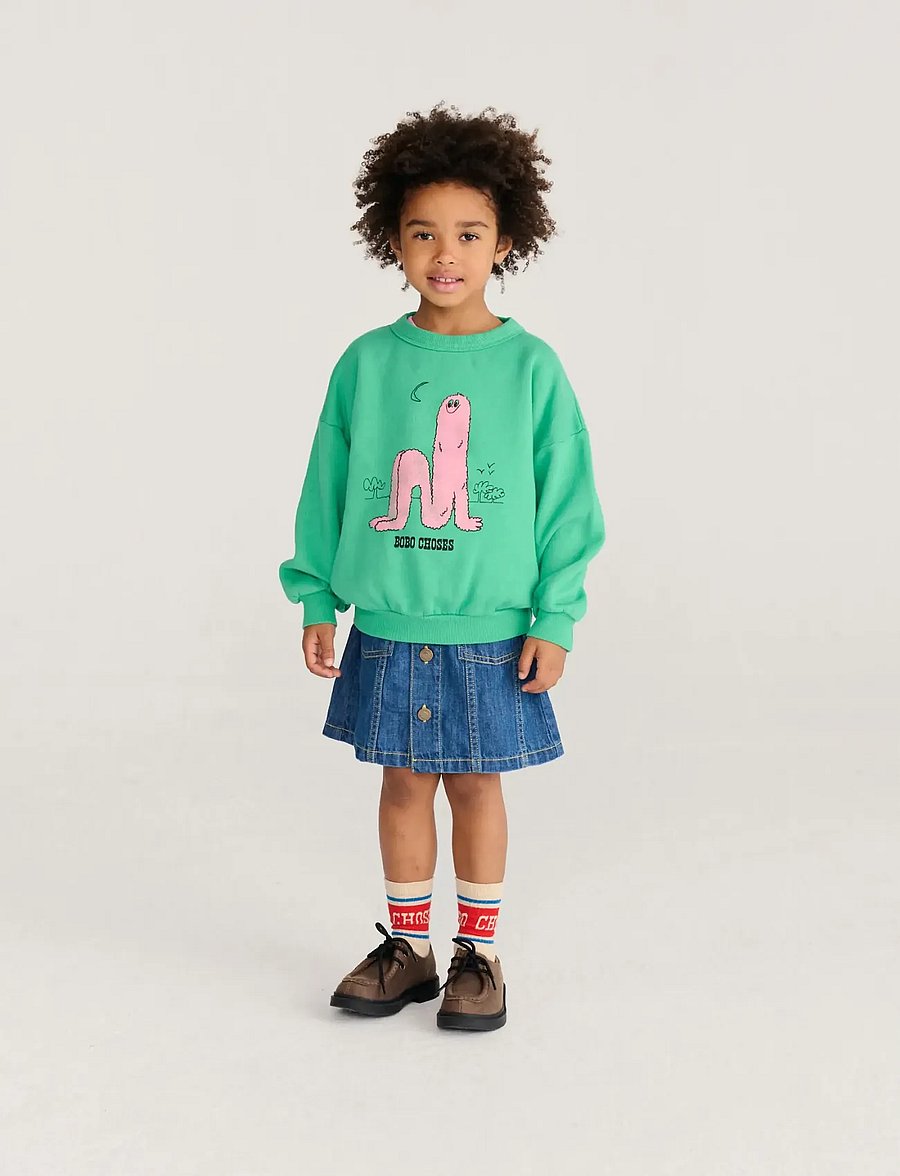Bobo Choses - Bobo Choses Long Puff sweatshirt - sweatshirts - green - 3