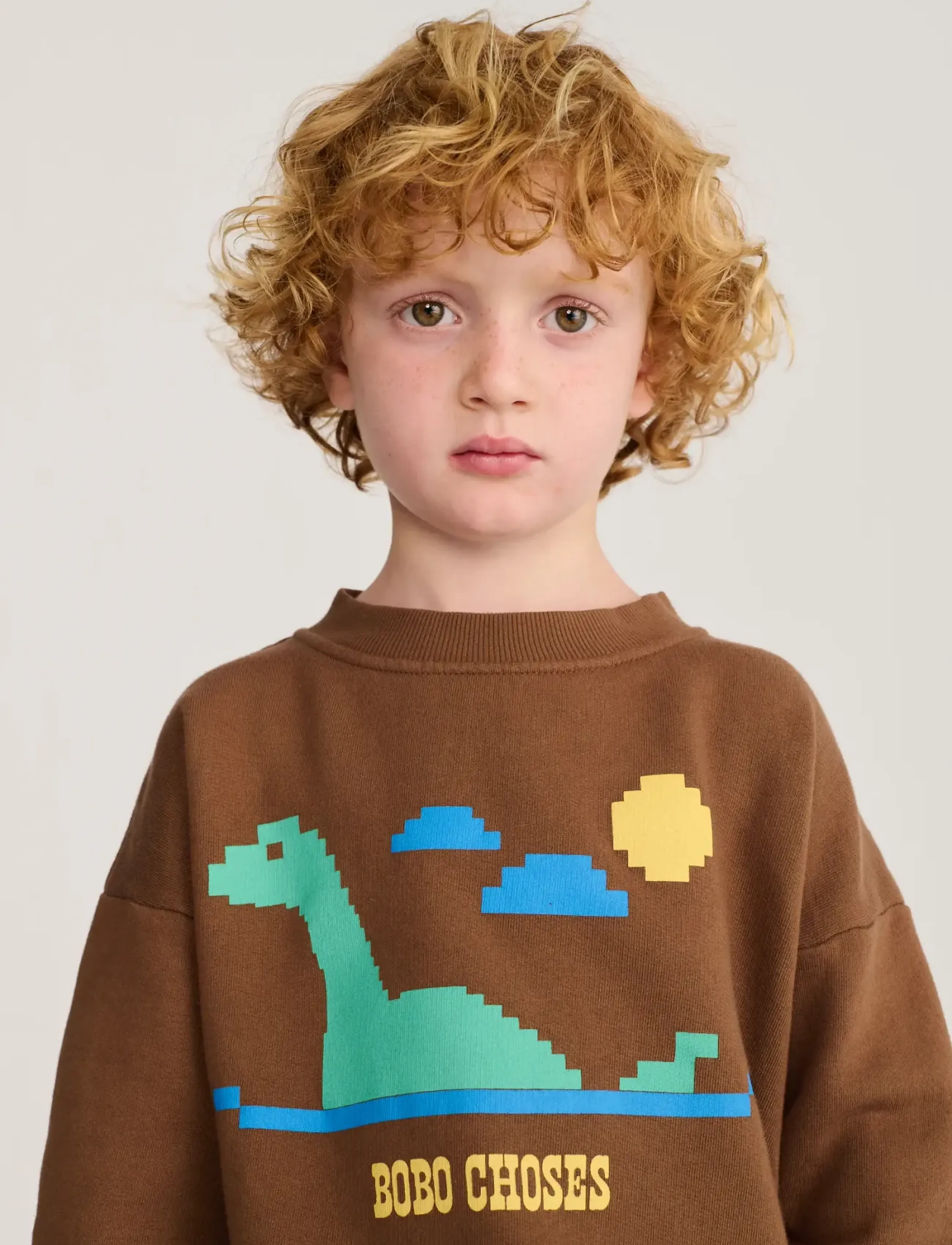 Bobo Choses Bobo Choses Lake Monster sweatshirt - Bobo Choses - BROWN / brown