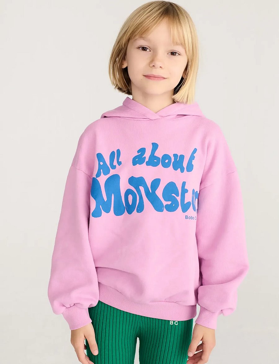 Bobo Choses - Bobo Choses All About Monsters hoodie - kapuzenpullover - pink - 0