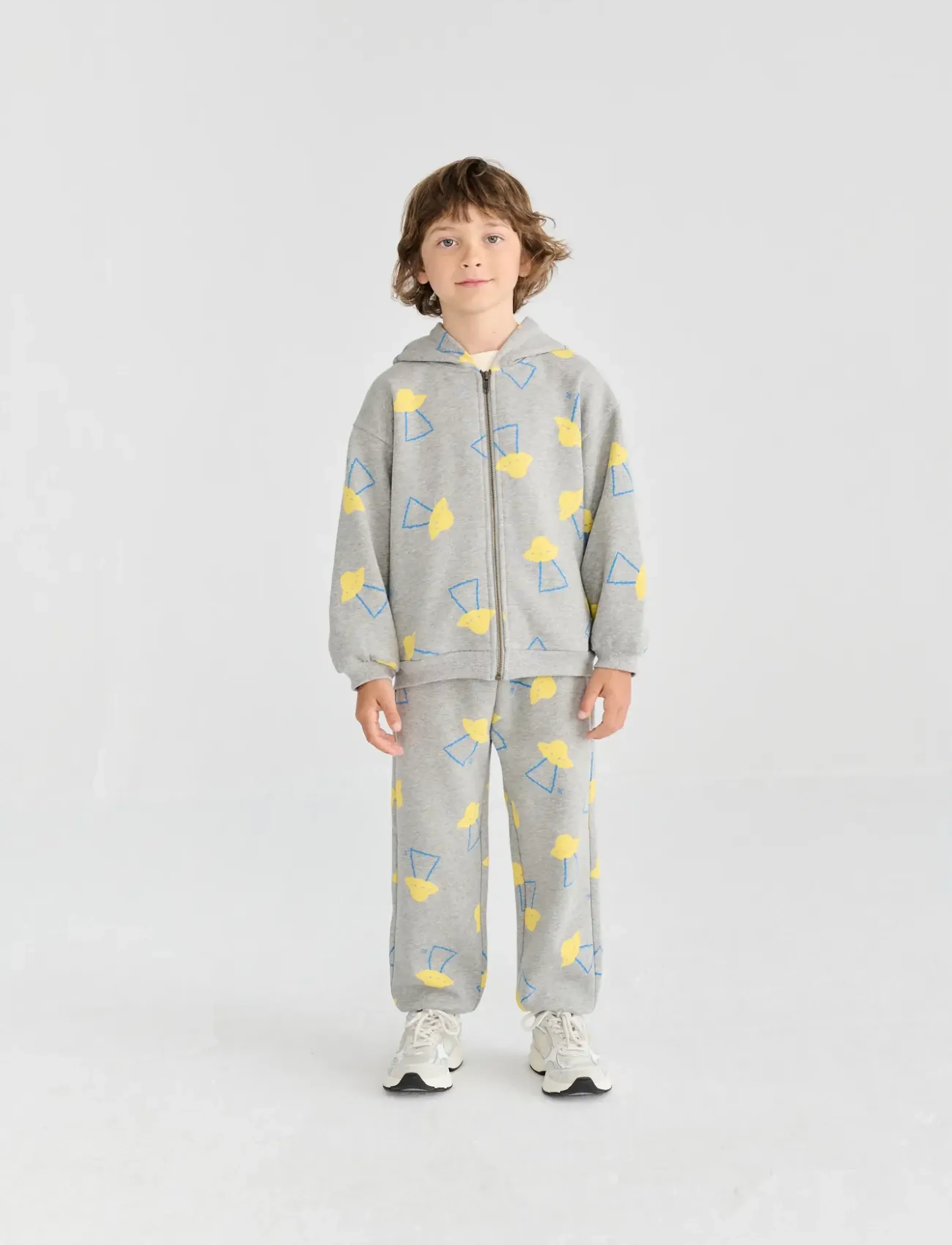 Bobo Choses - Pixel Abduction all over zipped hoodie - fliisjakid - grey - 3