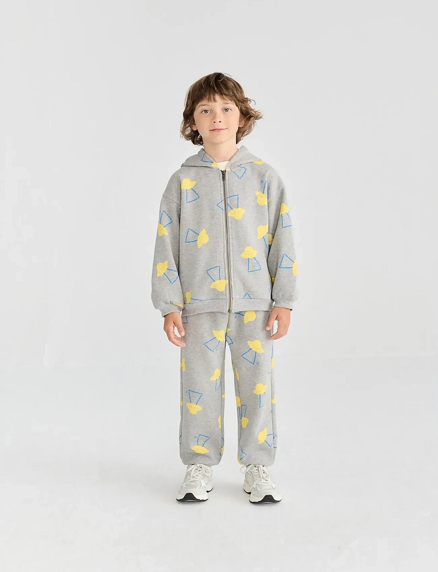 Bobo Choses - Pixel Abduction all over zipped hoodie - fliisjakid - grey - 3