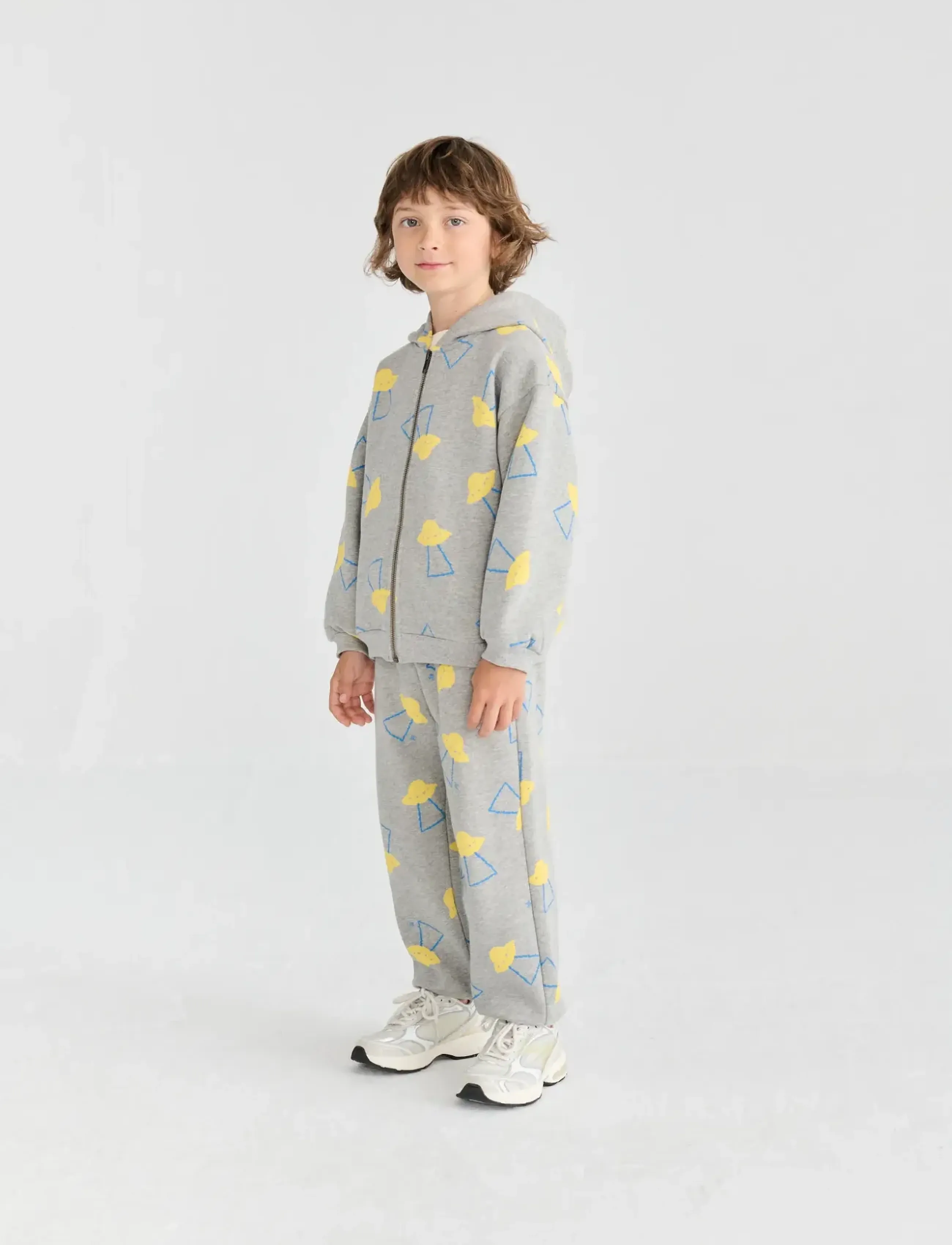 Bobo Choses - Pixel Abduction all over zipped hoodie - fliisjakid - grey - 4
