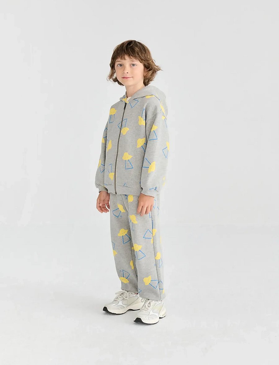 Bobo Choses - Pixel Abduction all over zipped hoodie - fliisjakid - grey - 4