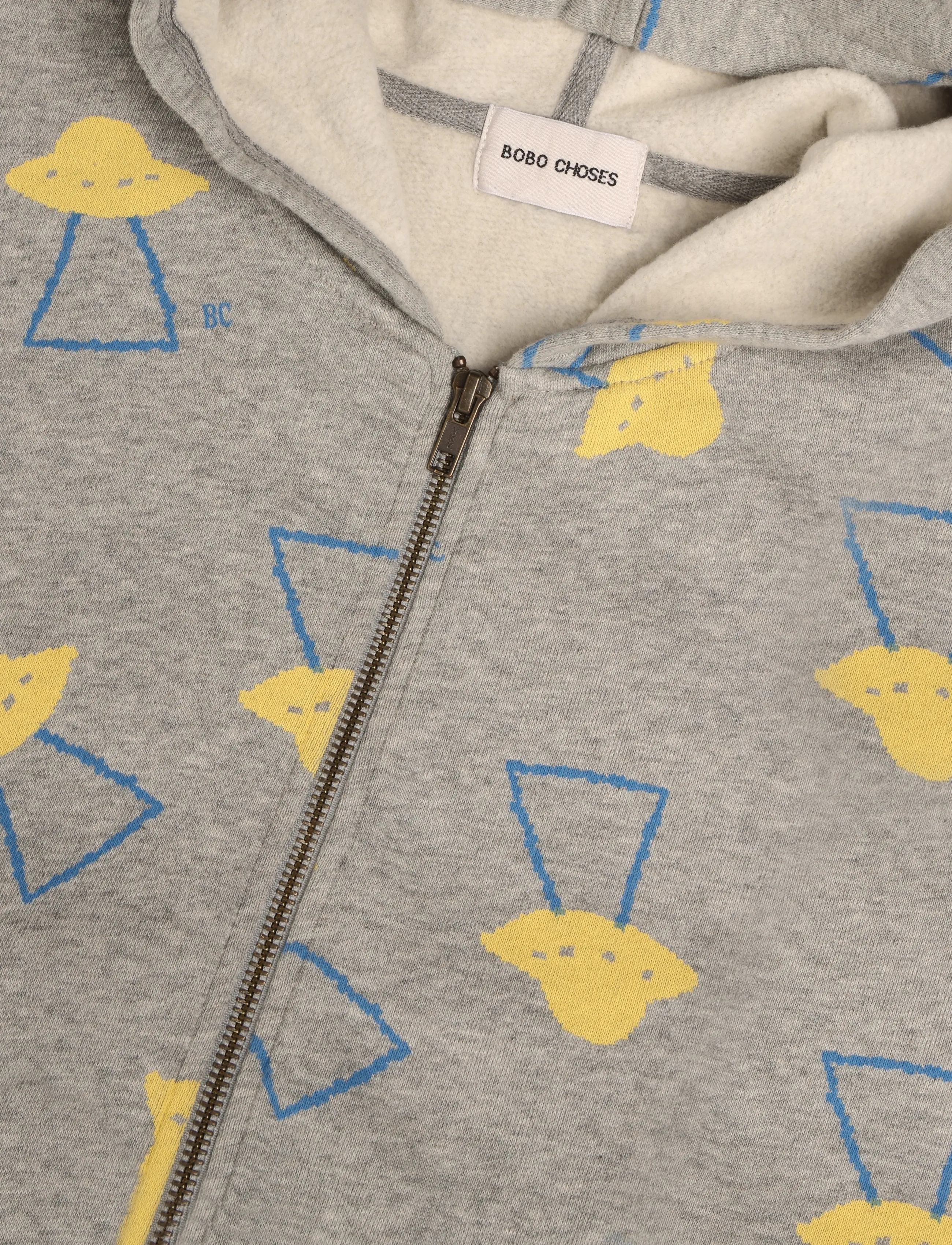 Bobo Choses - Pixel Abduction all over zipped hoodie - fleecejacken - grey - 2