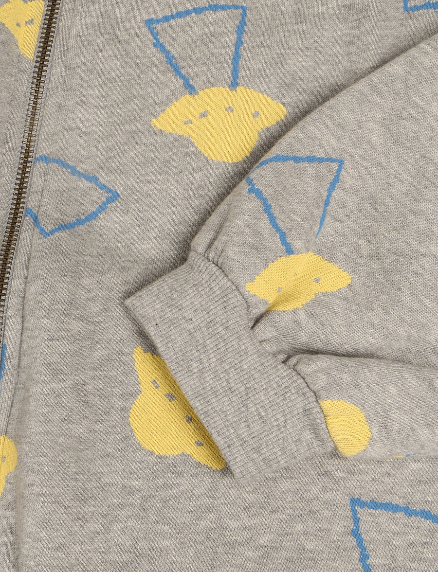 Bobo Choses - Pixel Abduction all over zipped hoodie - fleecejacken - grey - 3