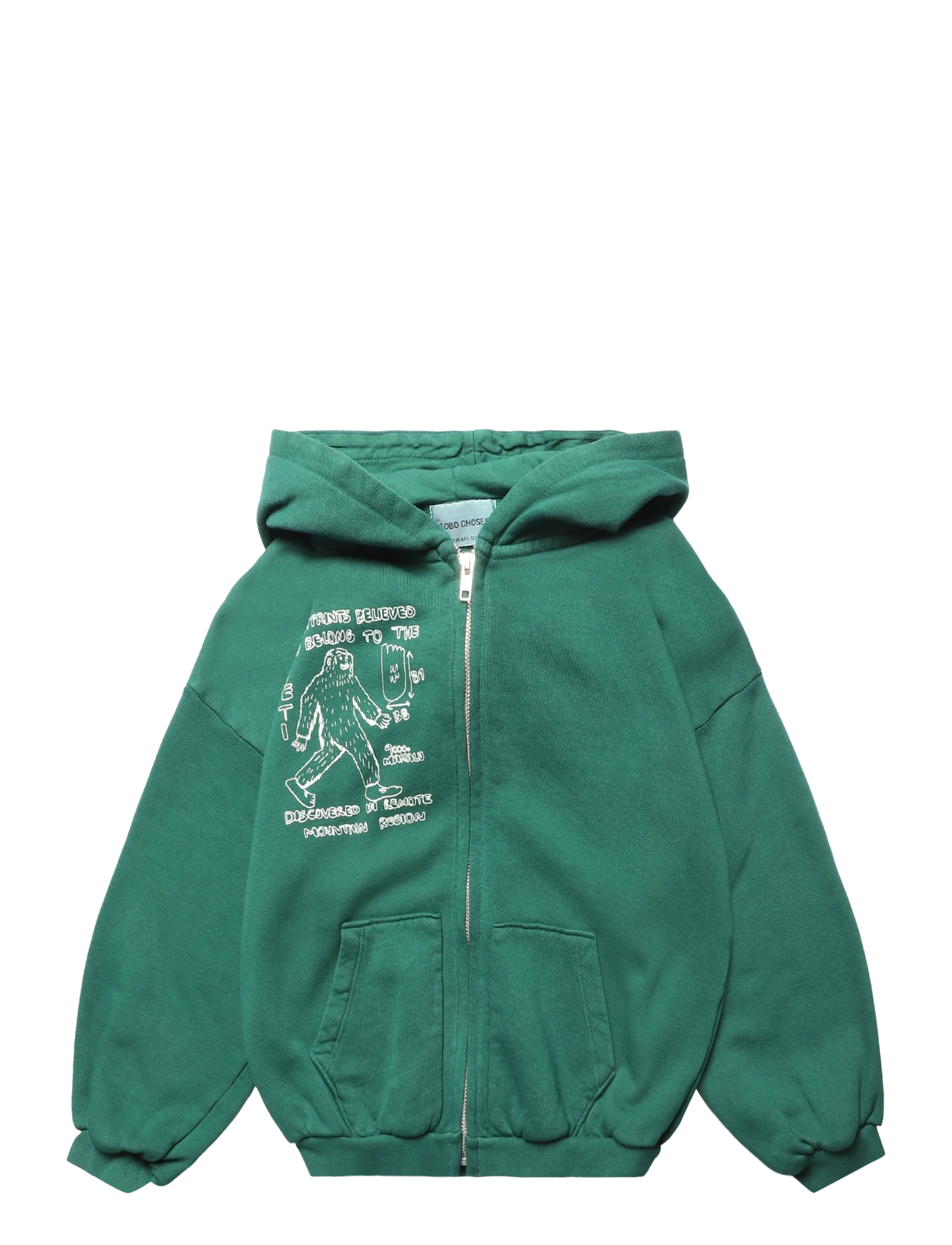 Bobo Choses Mr. Footish zipped hoodie sweatshirt - Teens 140-176 - GREEN / green