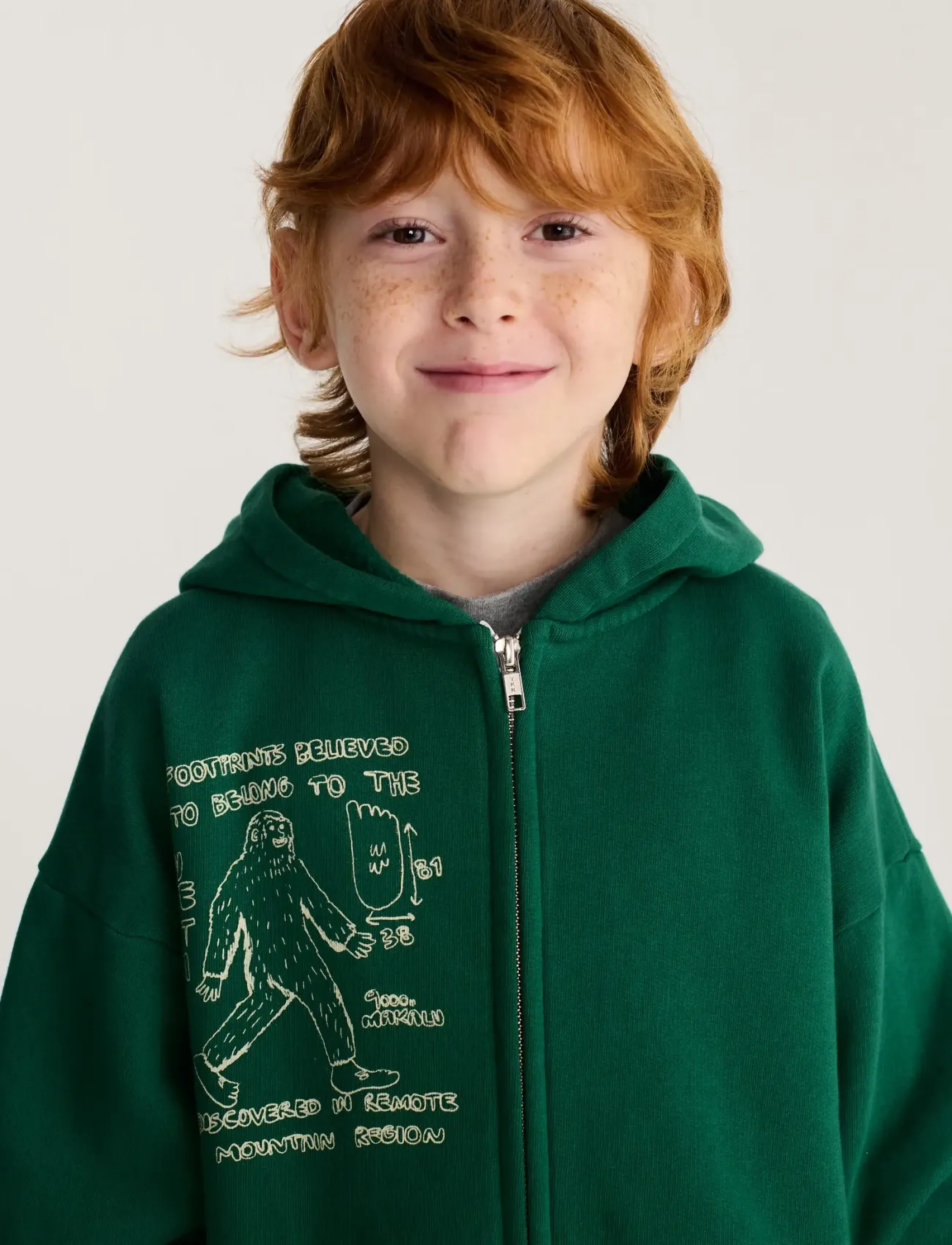 Bobo Choses Mr. Footish zipped hoodie sweatshirt - Bobo Choses - GREEN / green