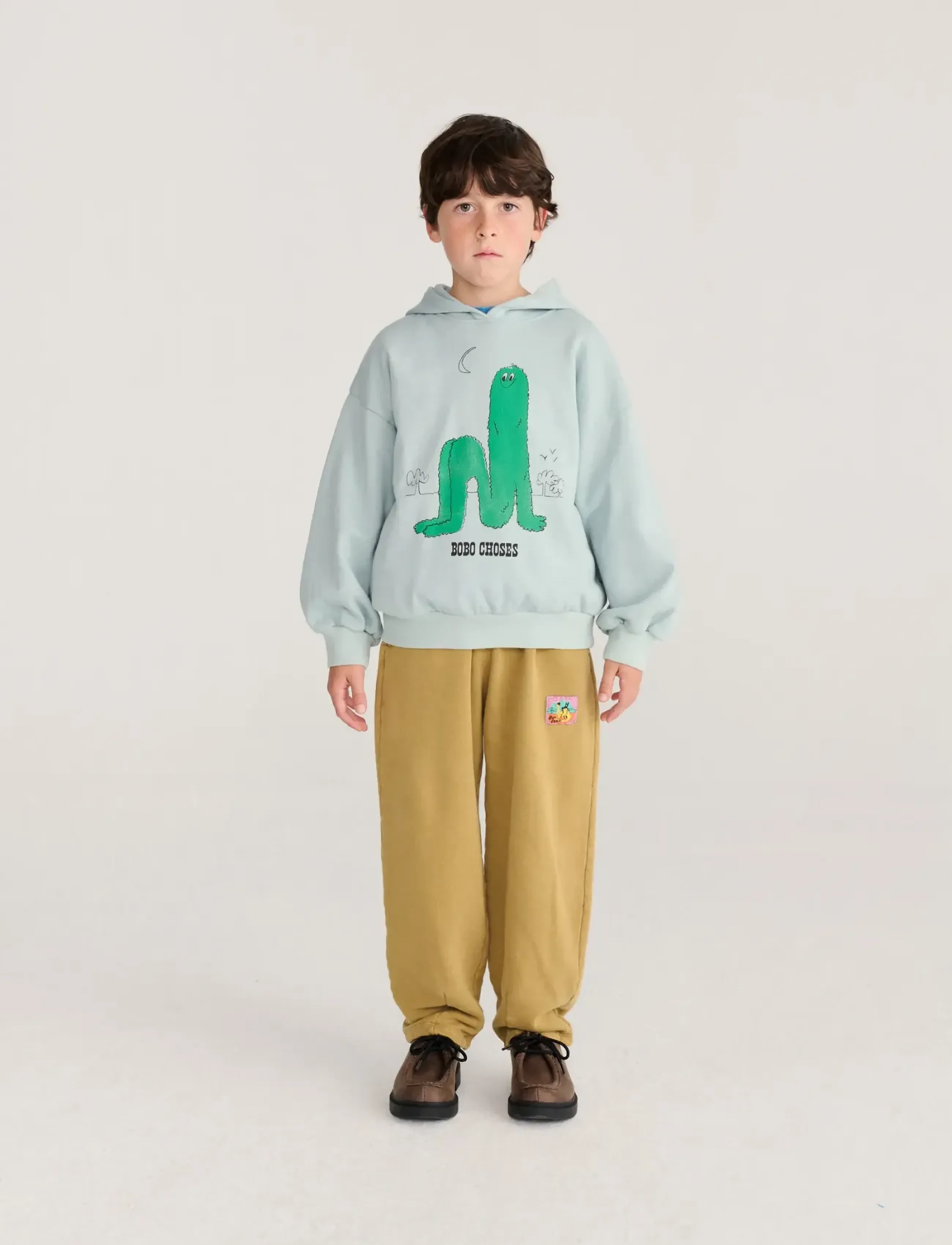 Bobo Choses - Taxi Saurus Tag cocoon jogging pants - jogginghosen - khaki green - 0