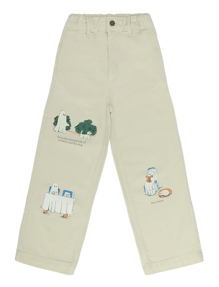 Bobo Choses - Bobo Choses Everyday Ghosts twill pants - chinos - white - 0