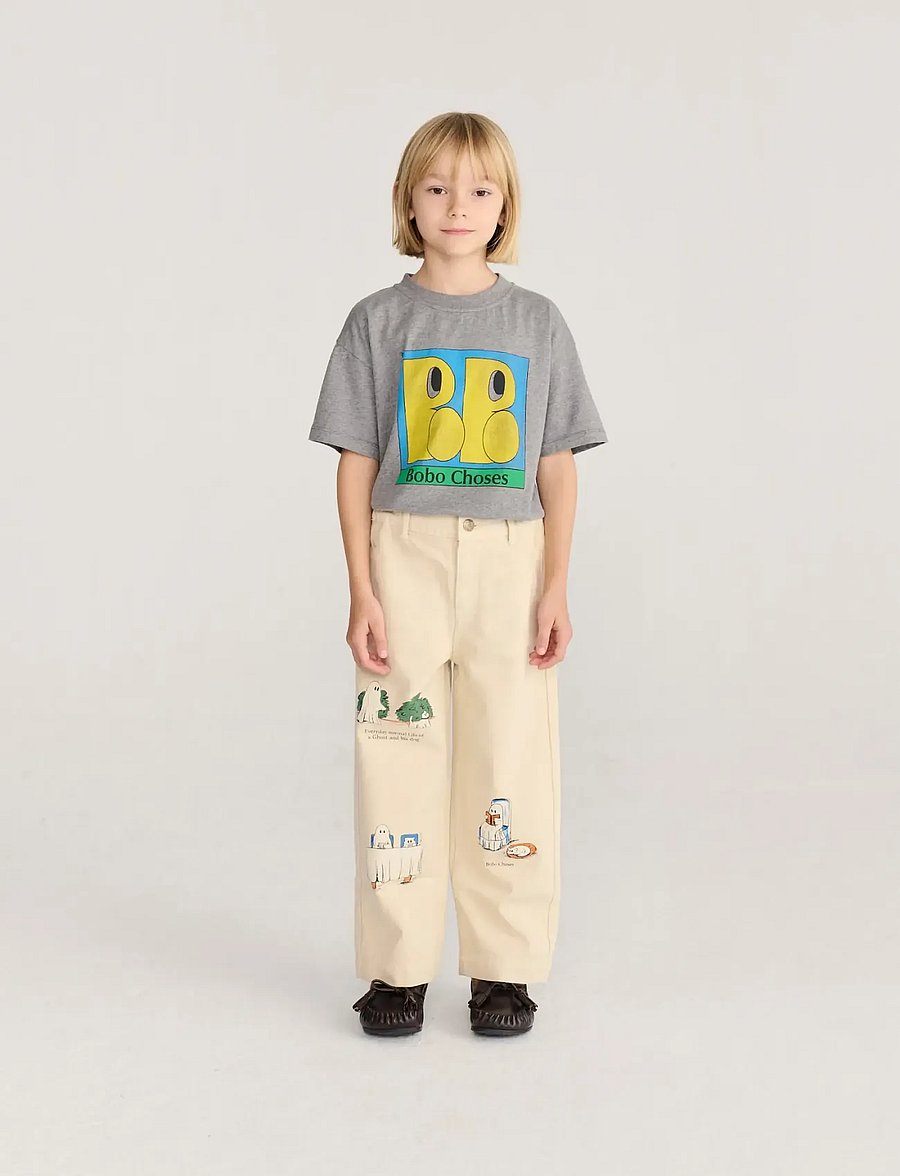Bobo Choses - Bobo Choses Everyday Ghosts twill pants - chinos - white - 0