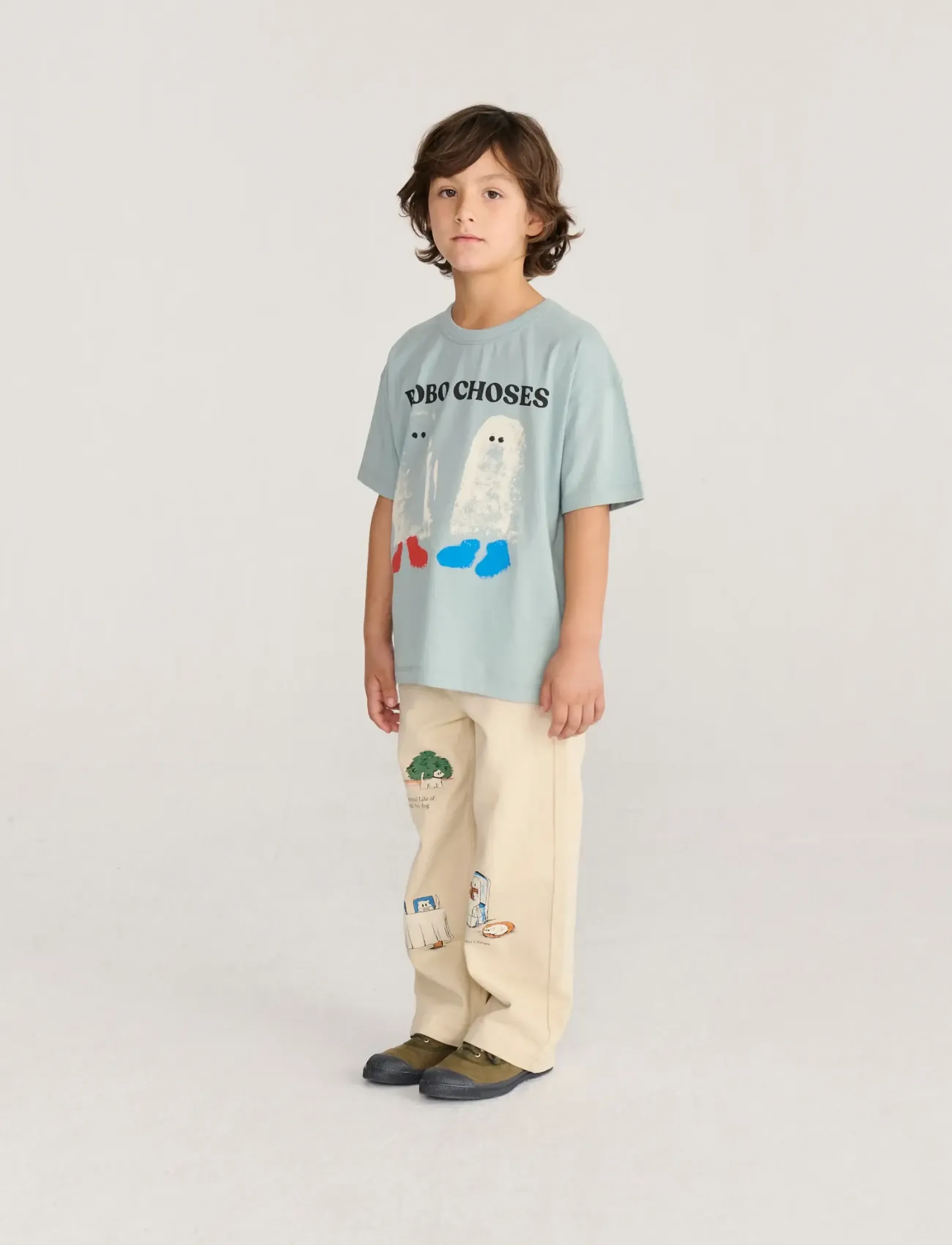 Bobo Choses - Bobo Choses Everyday Ghosts twill pants - chinos - white - 3