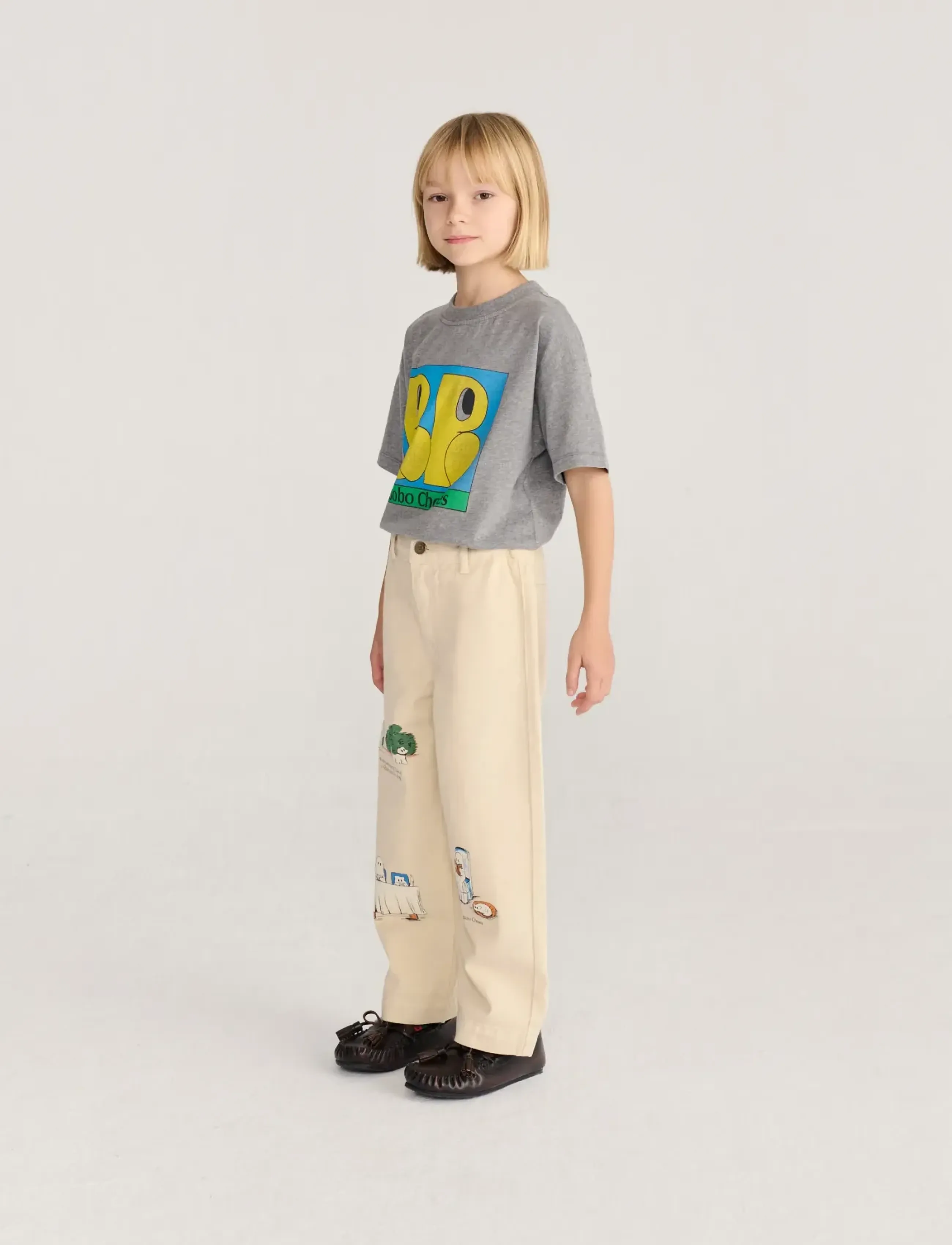 Bobo Choses - Bobo Choses Everyday Ghosts twill pants - chinos - white - 4