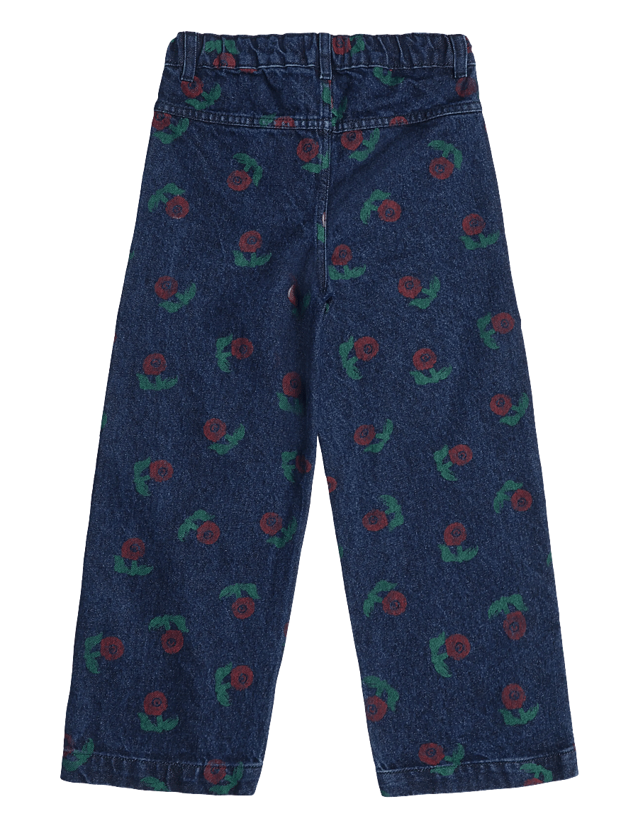 Bobo Choses - Stamp Bloom all over denim pants - loose jeans - navy - 1
