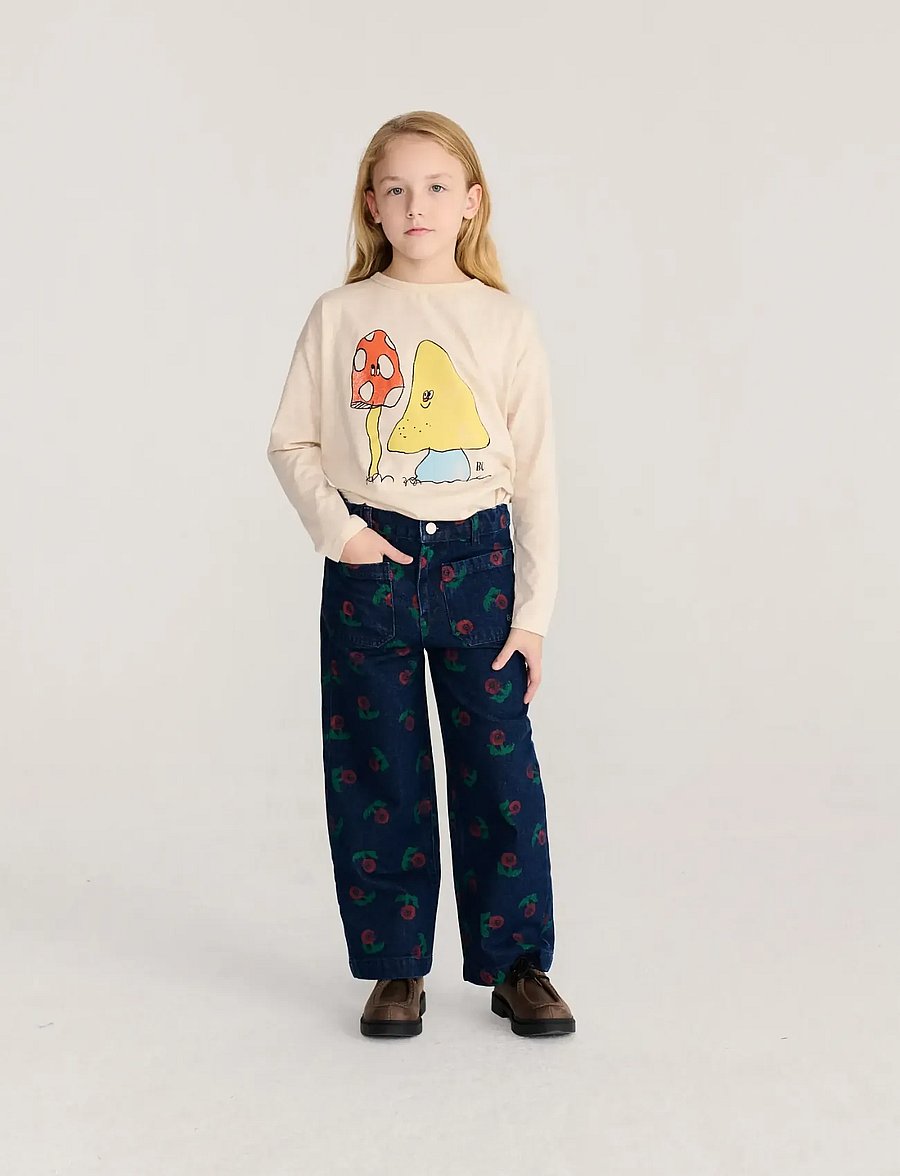 Bobo Choses - Stamp Bloom all over denim pants - loose jeans - navy - 0
